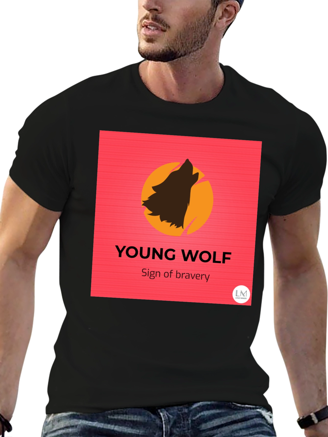 Young Wolf Bravery Tee - Modern Graphic Print