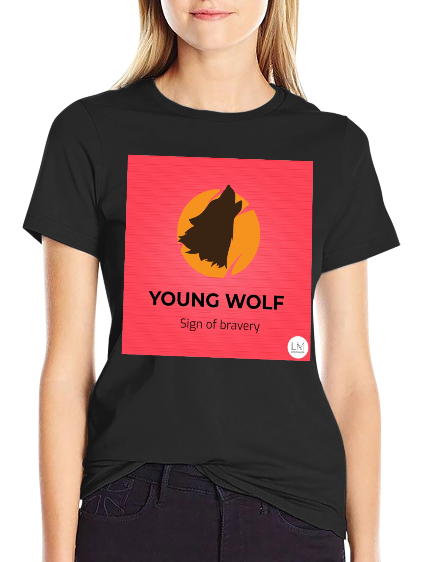 Young Wolf Bravery Tee - Modern Graphic Print