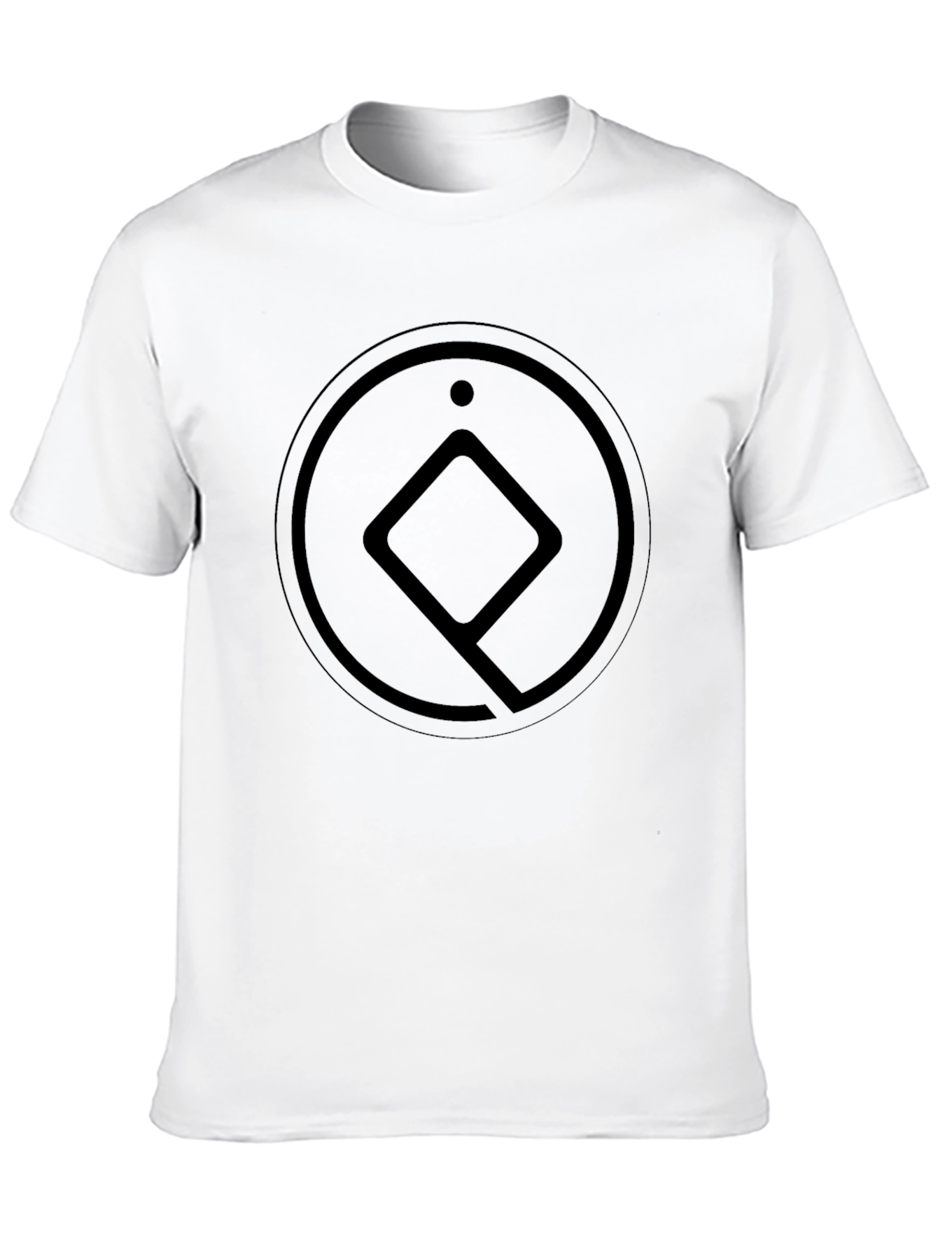 Minimalist Black T-Shirt with Geometric Circle Design