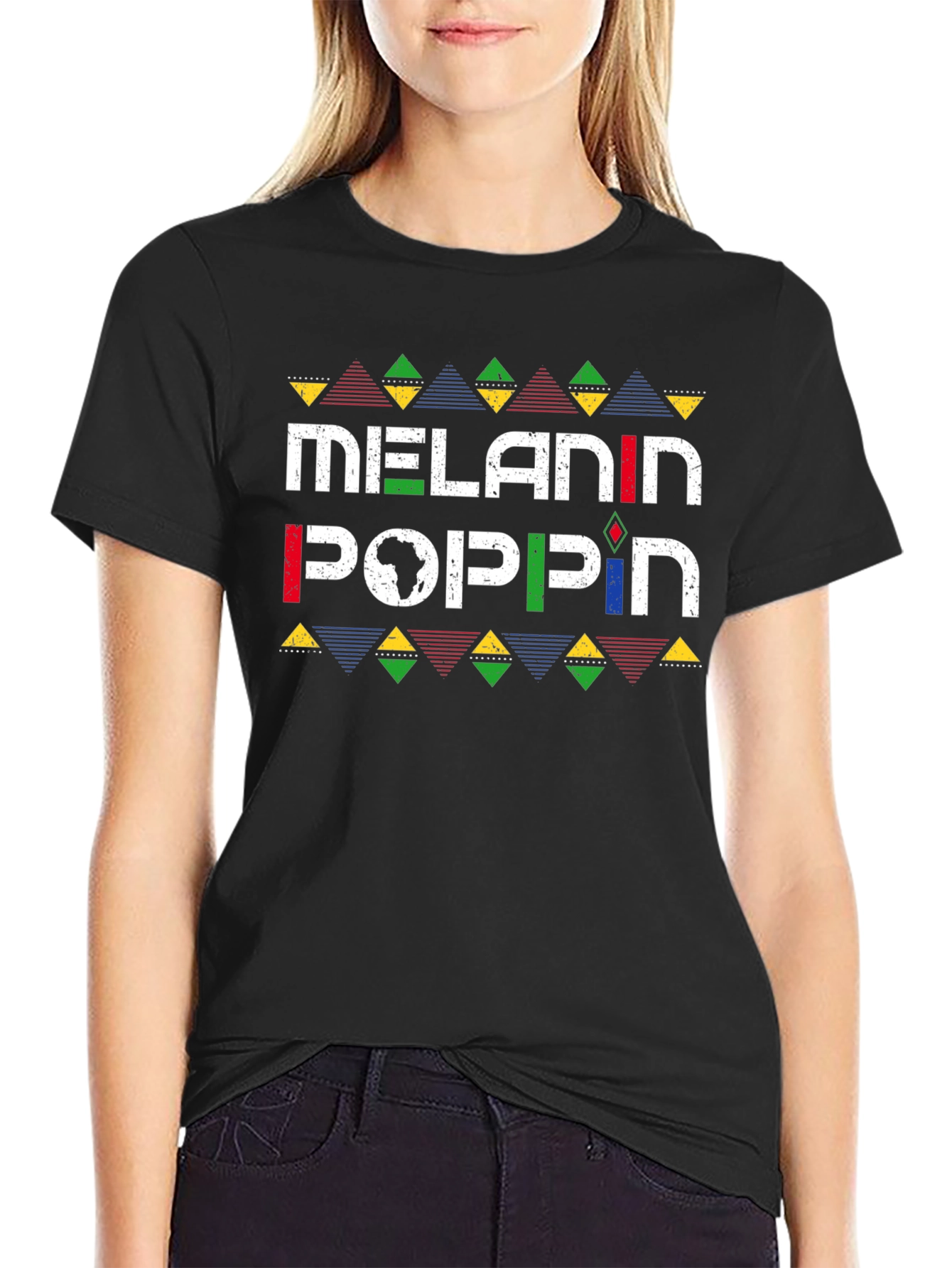Melanin Poppin Graphic T-Shirt - Black