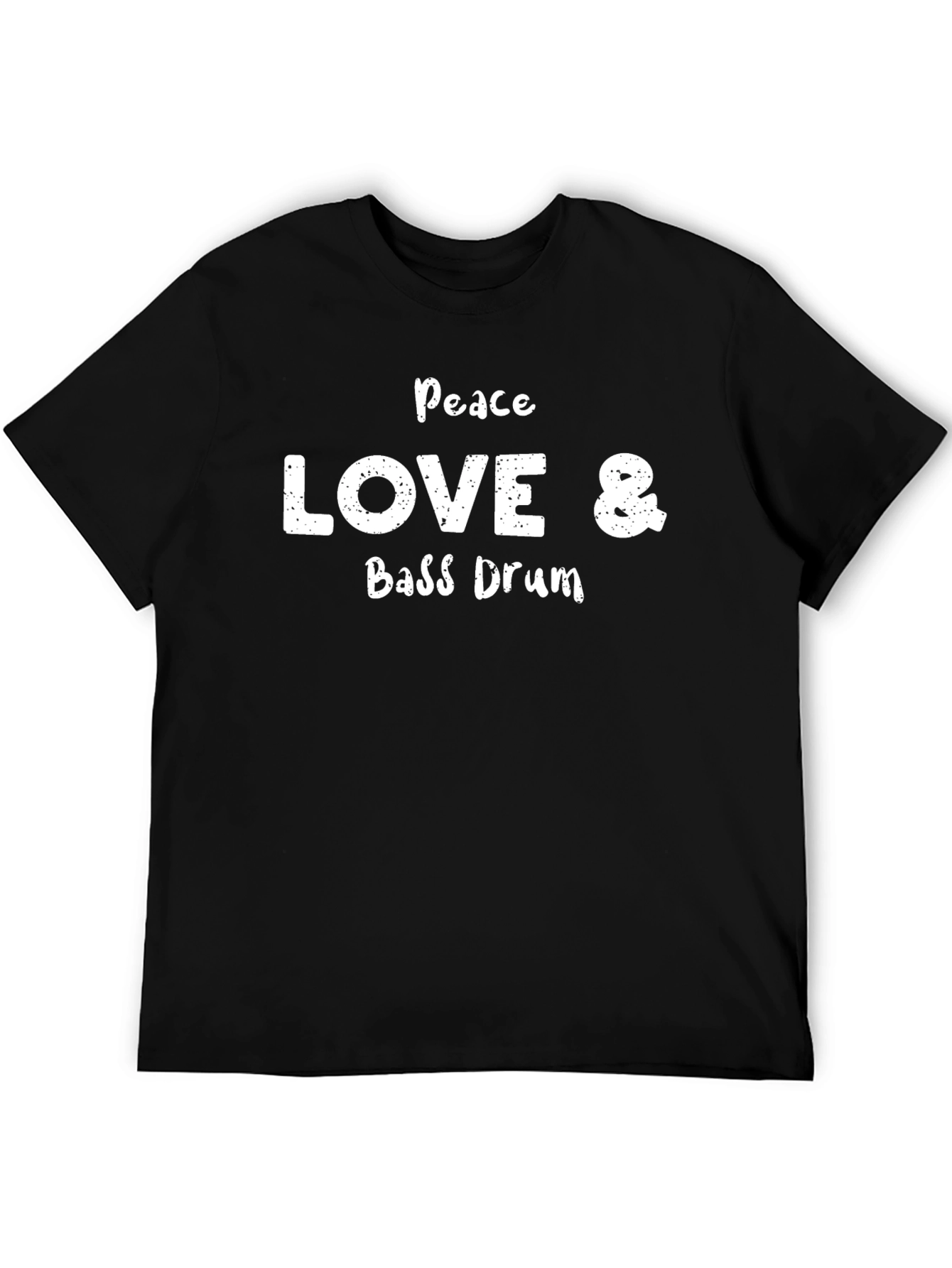 Peace Love & Bass Drum Black T-Shirt