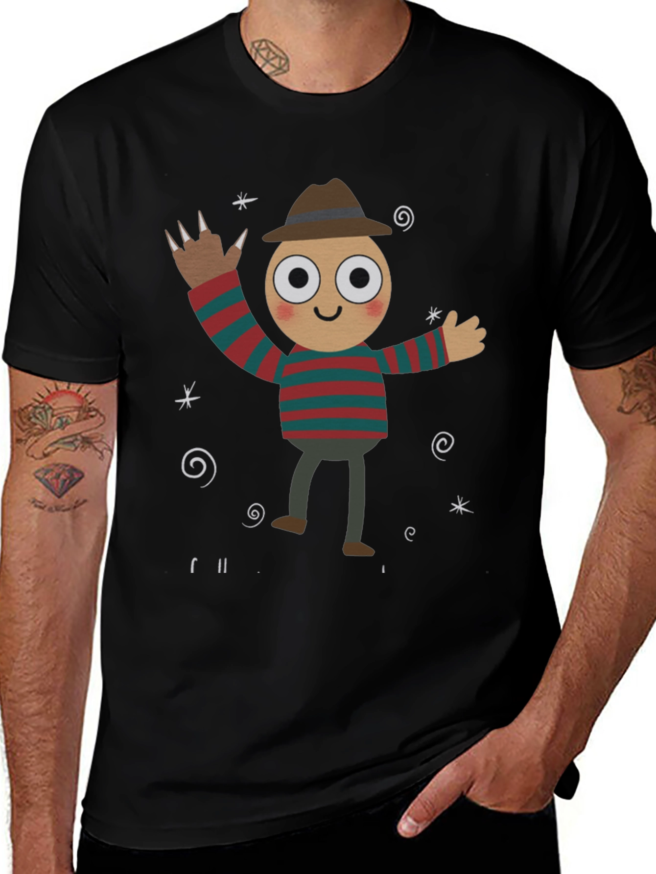 Freddy Krueger Cartoon Graphic T-Shirt