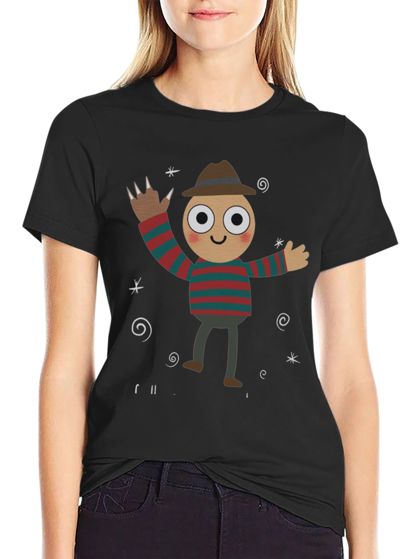 Freddy Krueger Cartoon Graphic T-Shirt