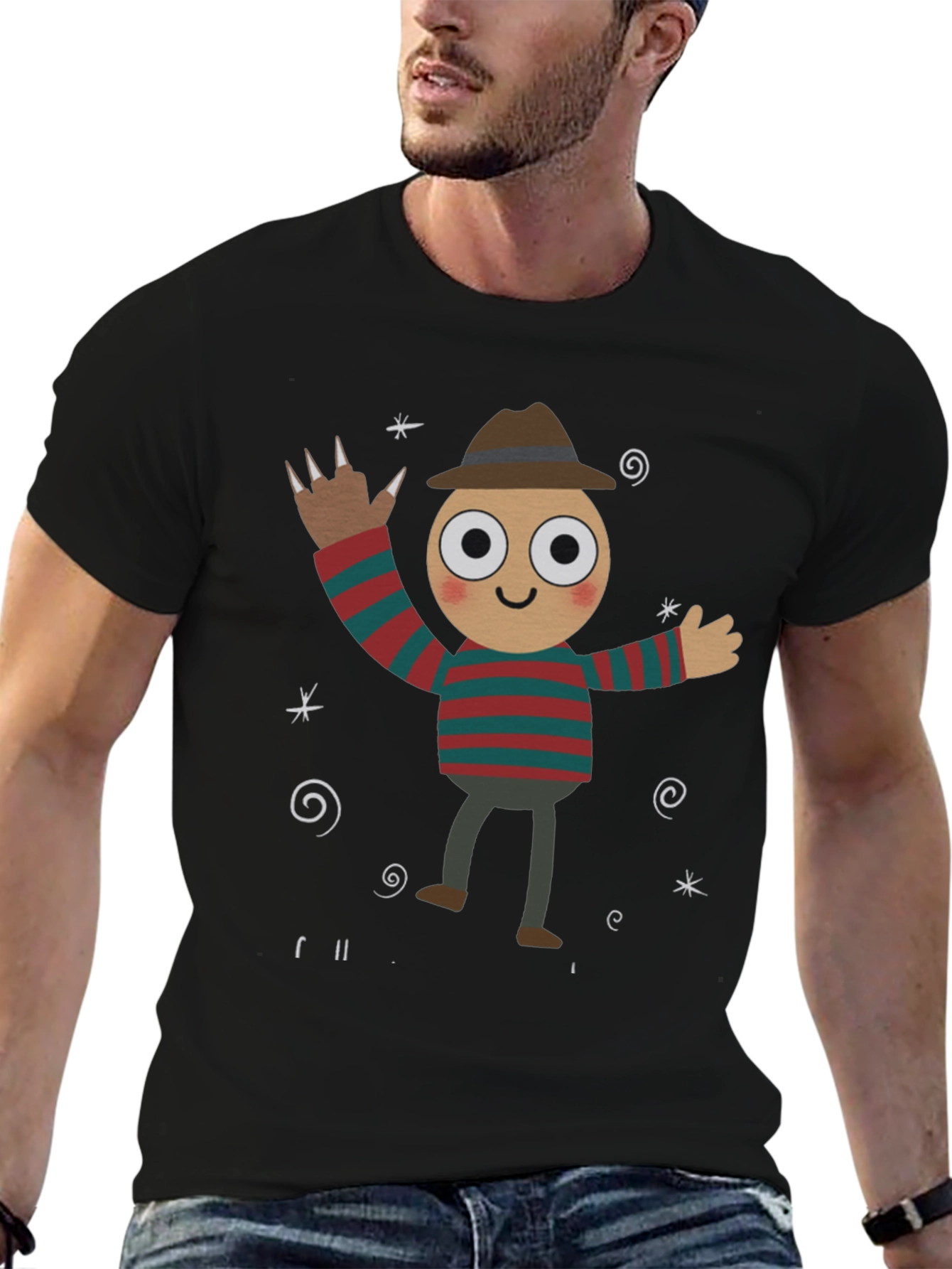Freddy Krueger Cartoon Graphic T-Shirt