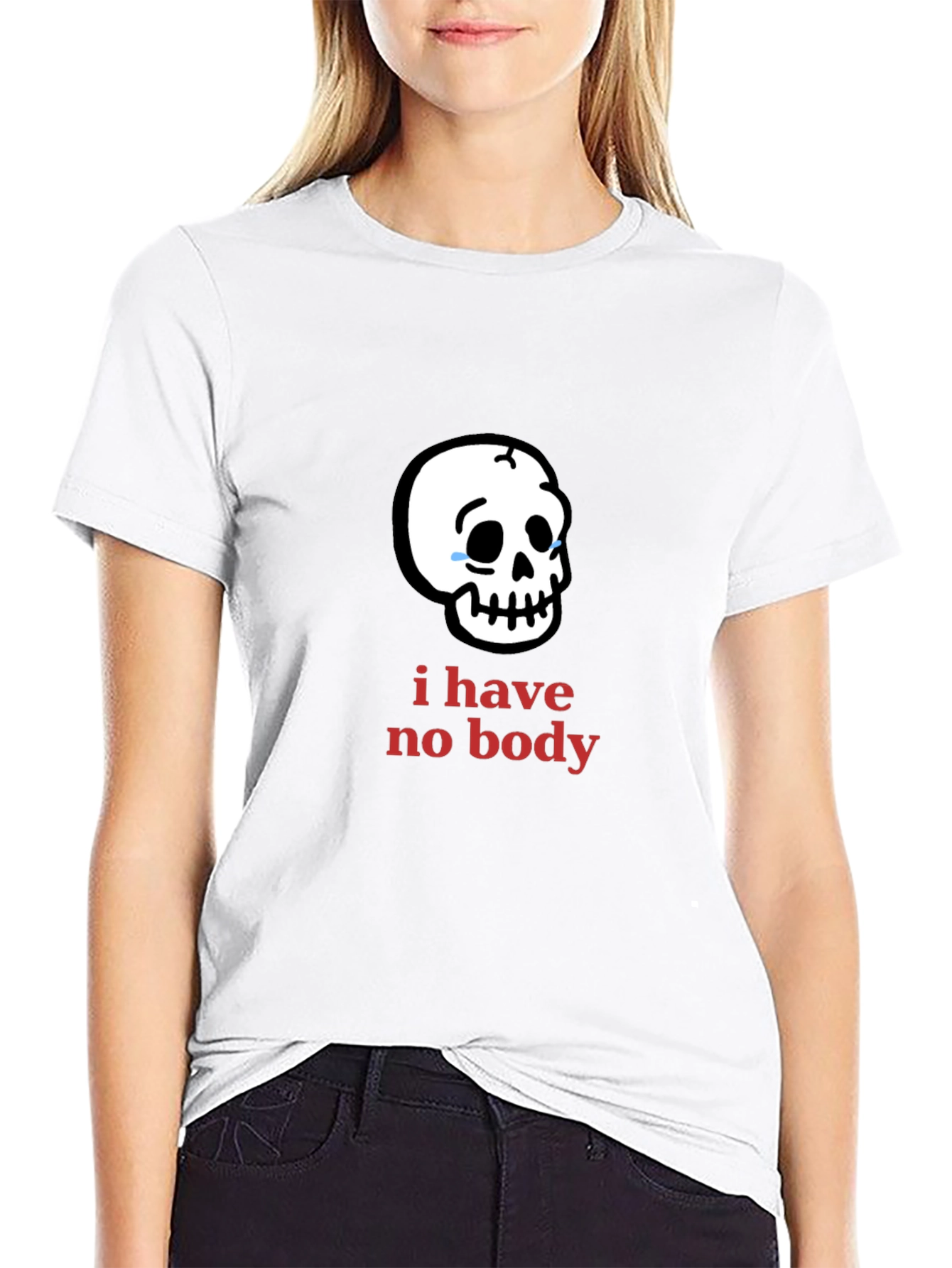 Humorous I Have No Body Skull Graphic Tee