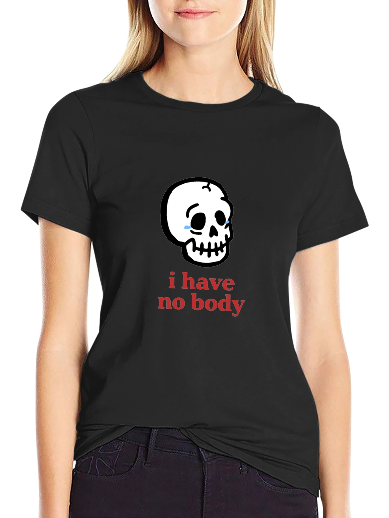 Humorous I Have No Body Skull Graphic Tee