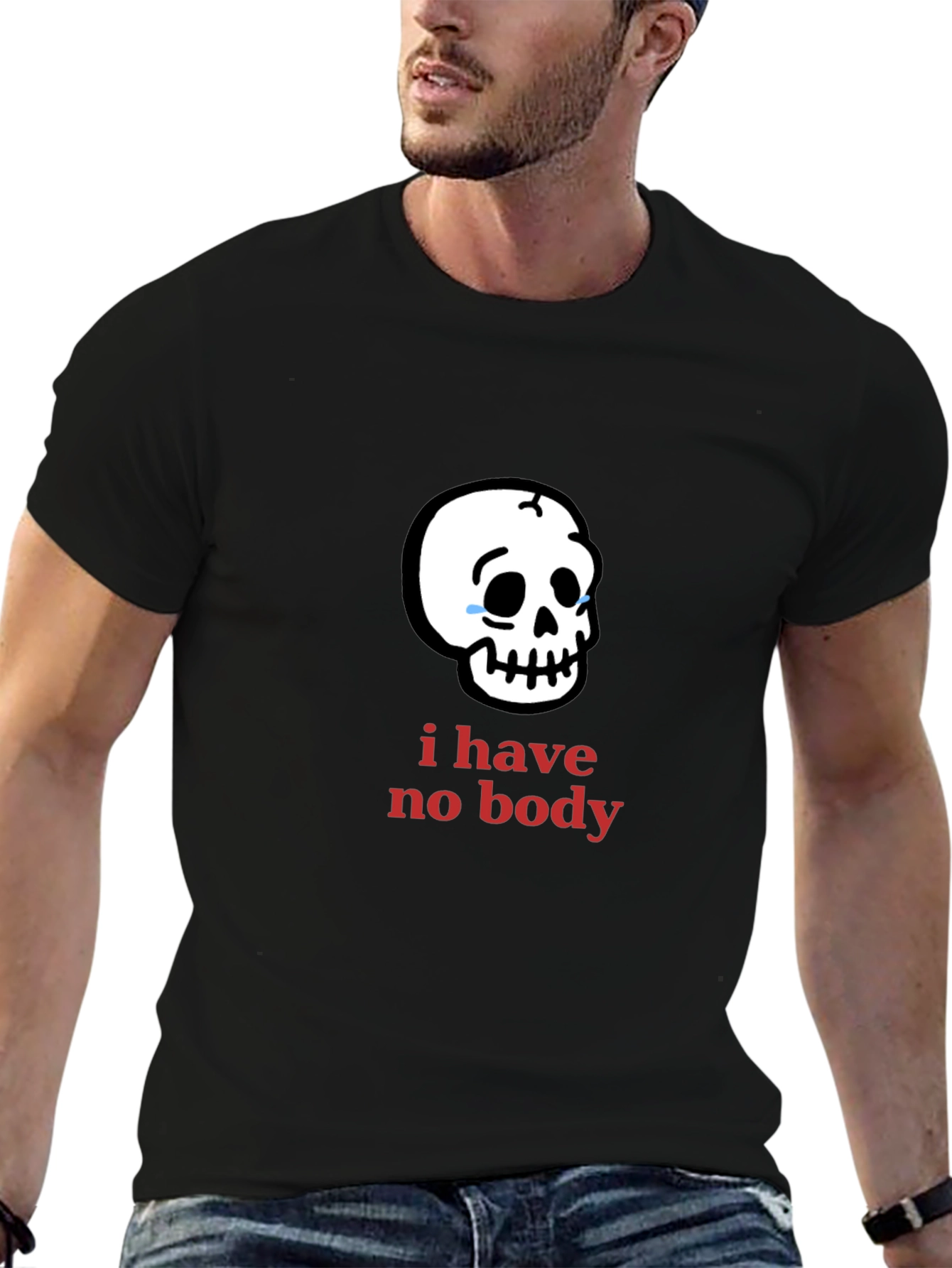 Humorous I Have No Body Skull Graphic Tee