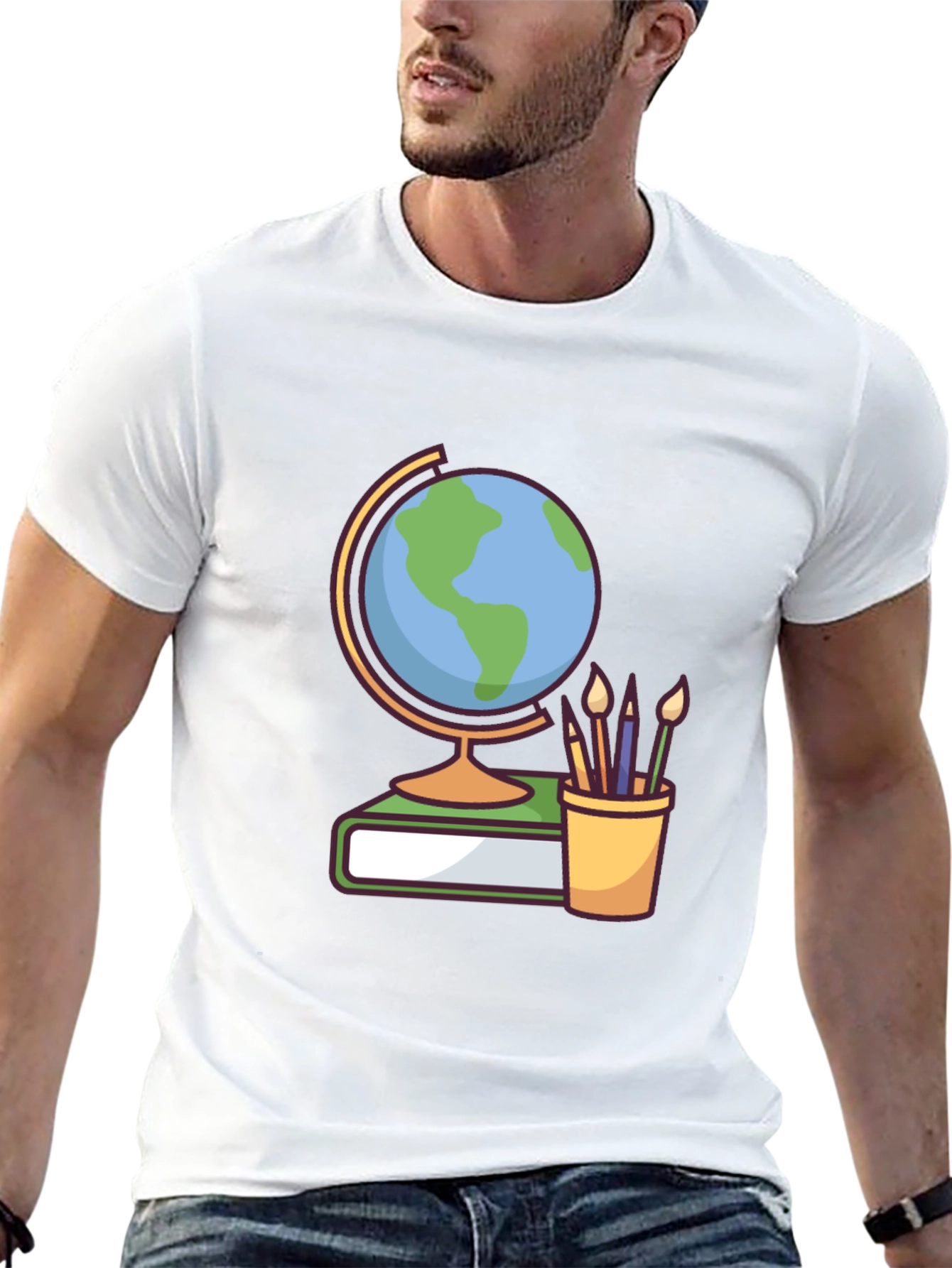 Globe & Art Supplies Graphic Tee - Black
