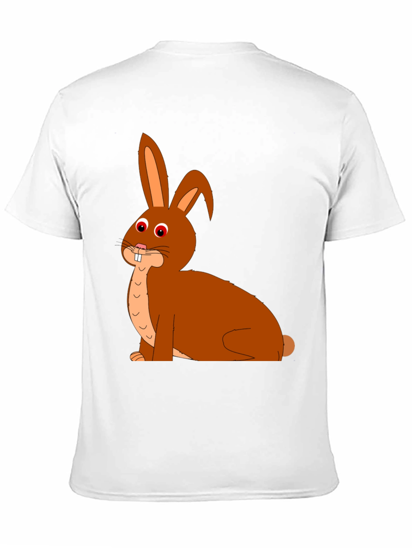 Cartoon Bunny Graphic Tee - Black Cotton Blend