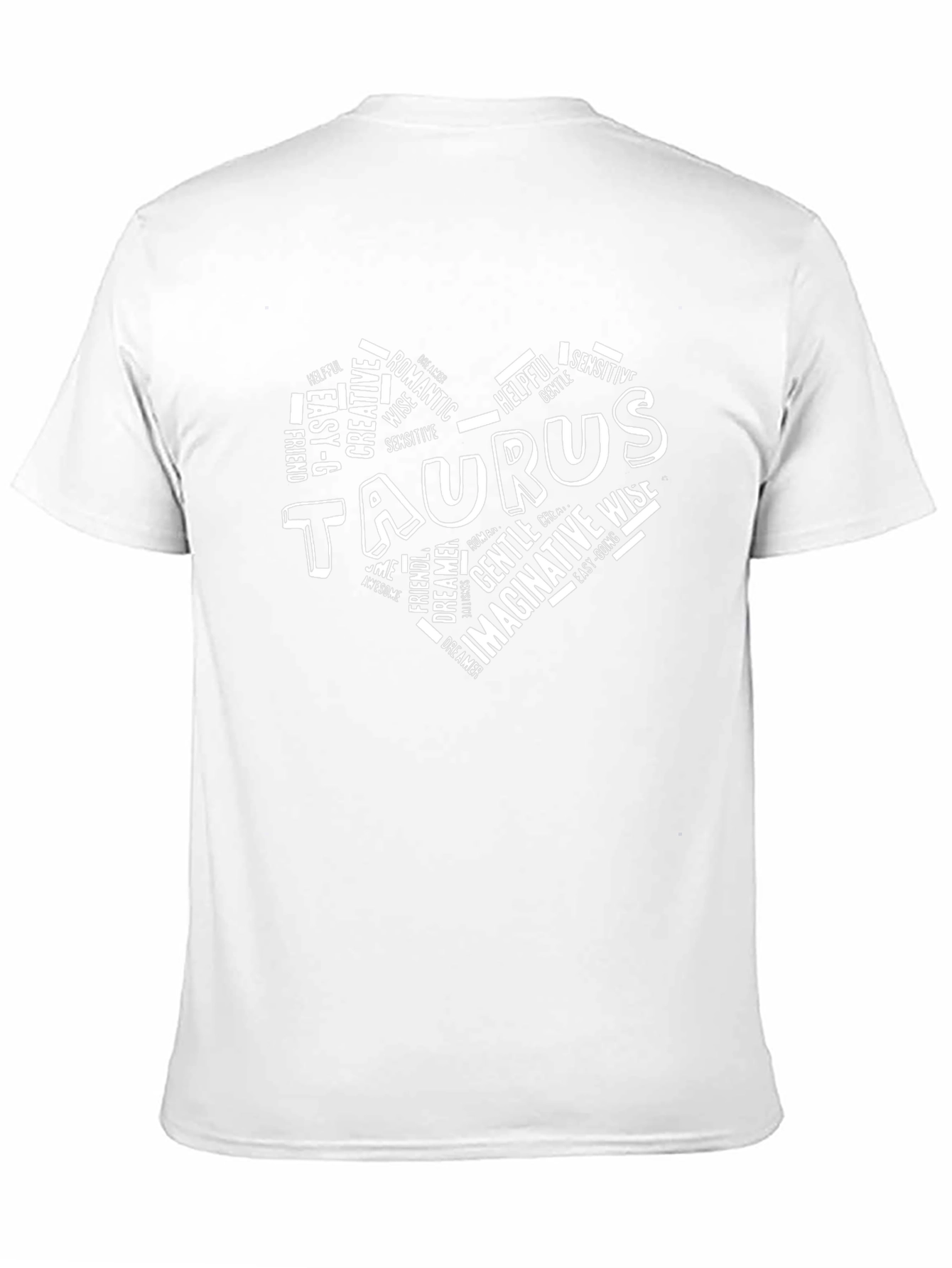 Taurus Zodiac Sign Heart Word Art Black T-Shirt