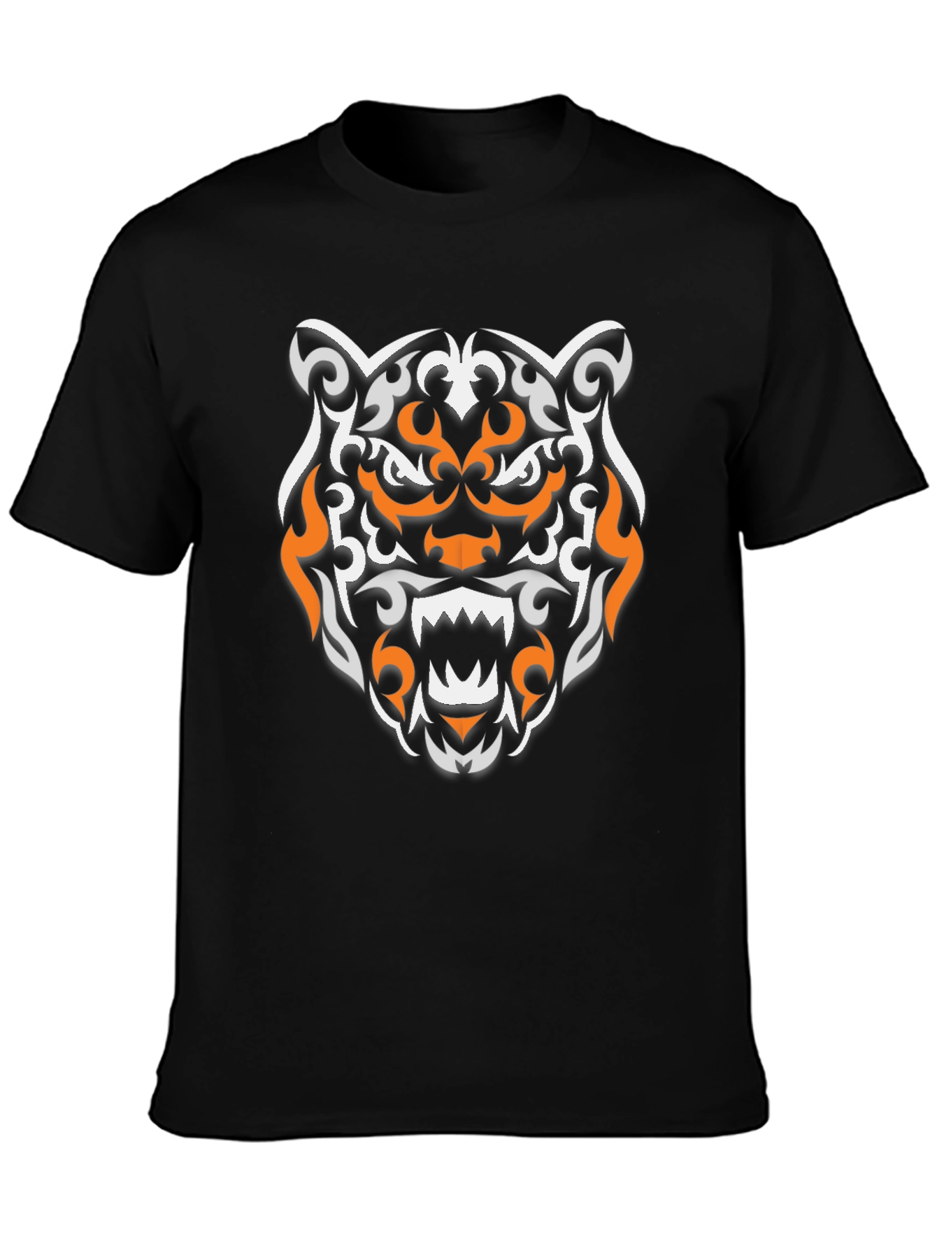 Tribal Tiger Graphic Black T-Shirt