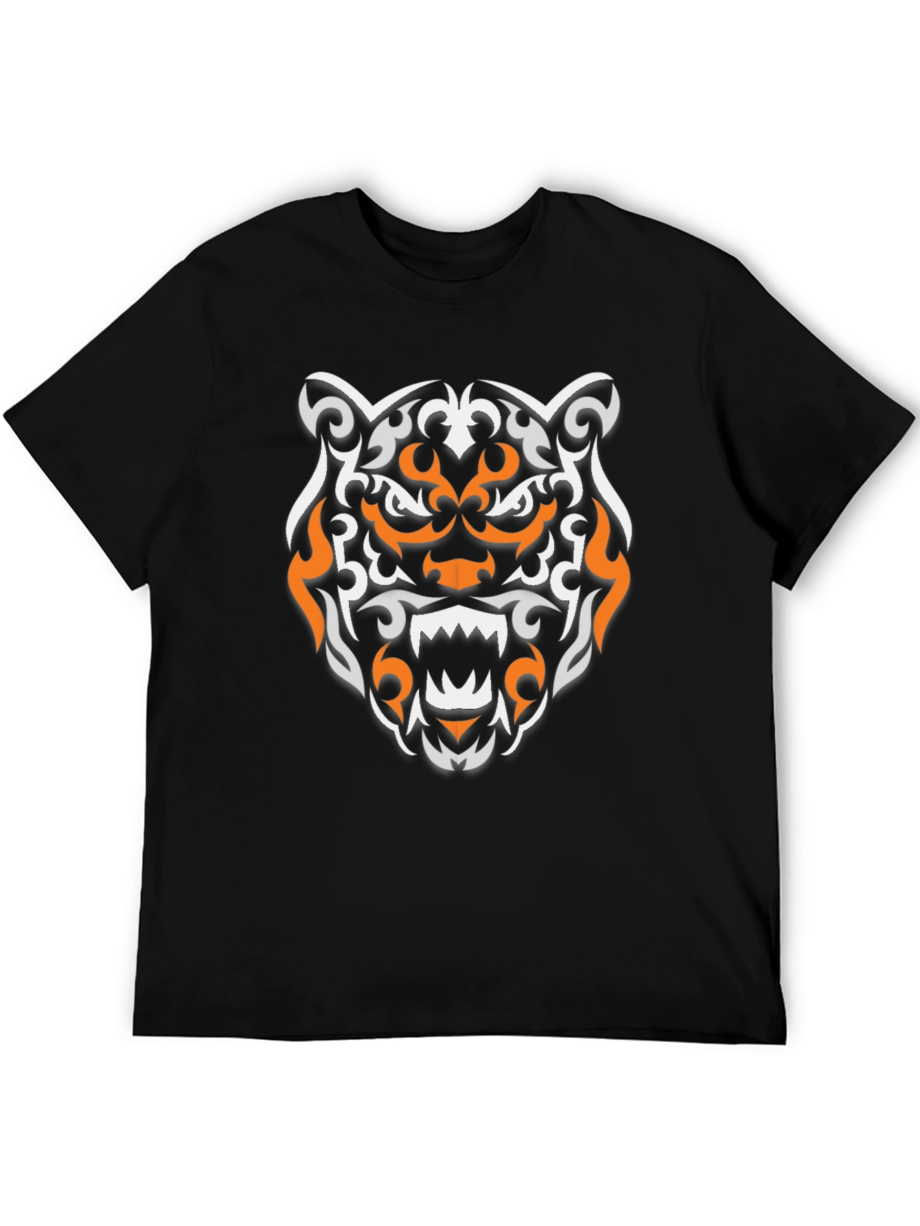 Tribal Tiger Graphic Black T-Shirt