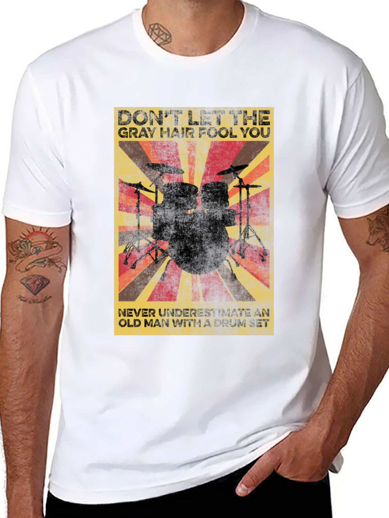 Drummer T-Shirt: Dont Let Gray Hair Fool You