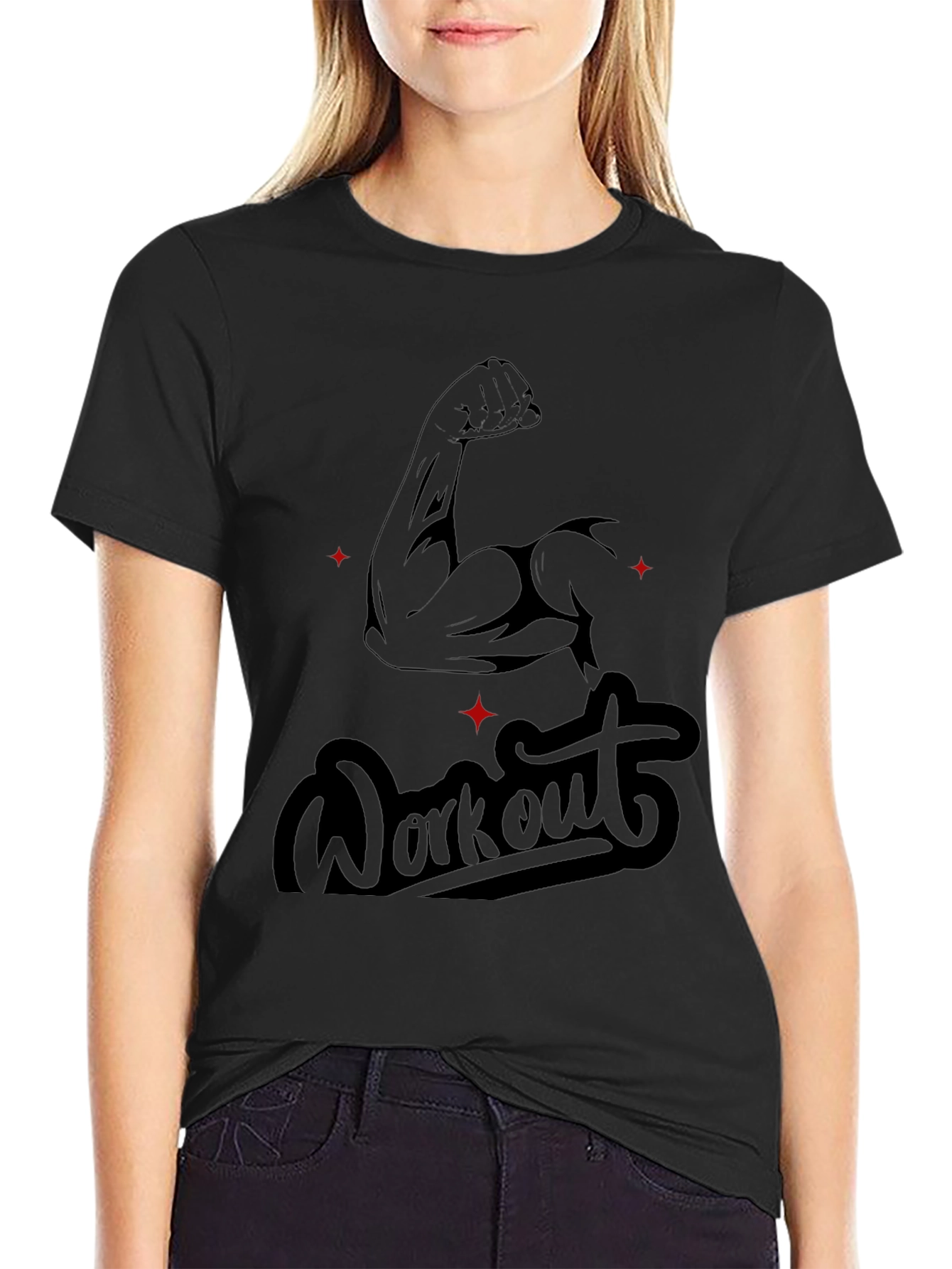 Workout Graphic Tee - Muscle Arm Design