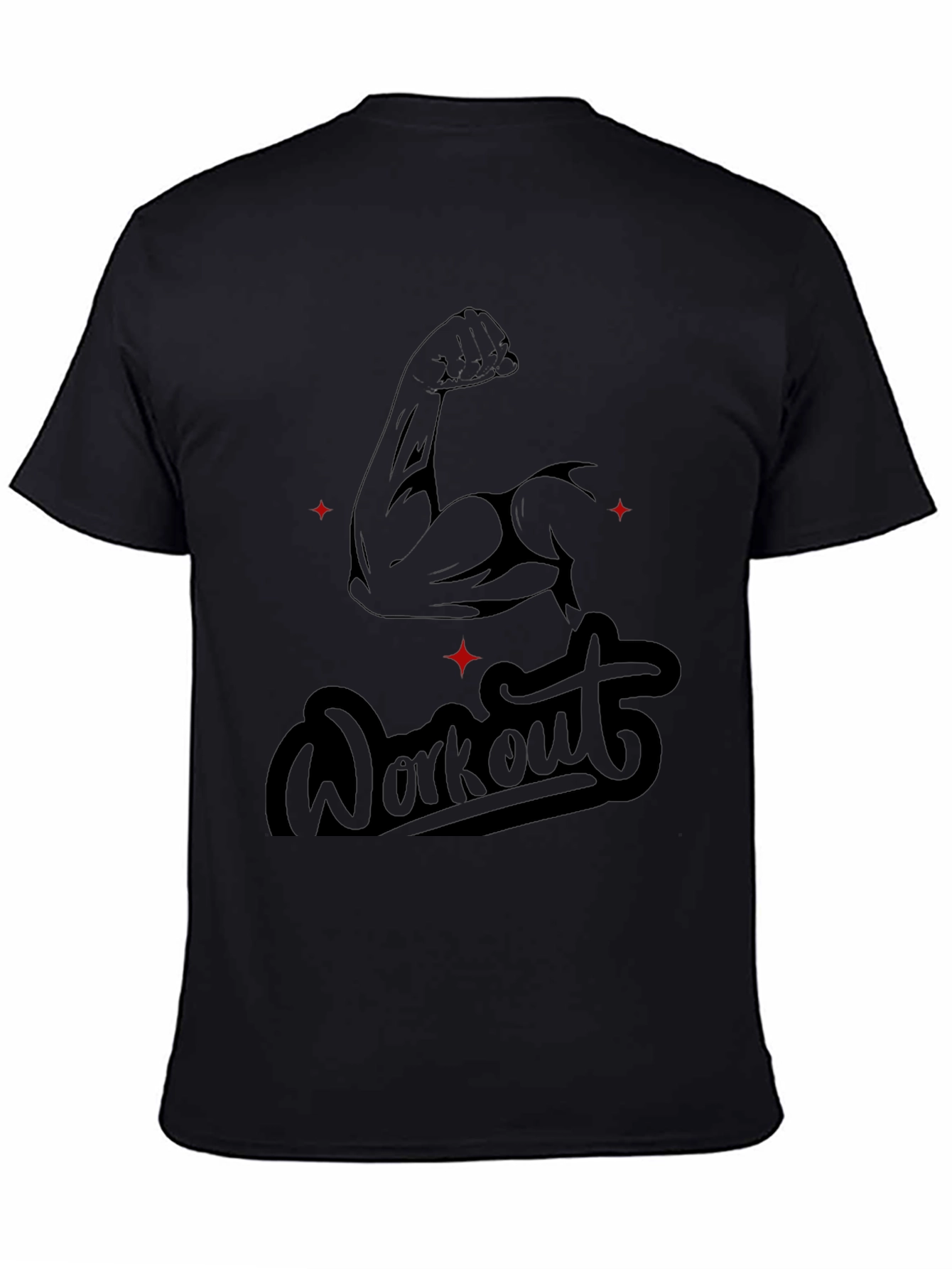 Workout Graphic Tee - Muscle Arm Design