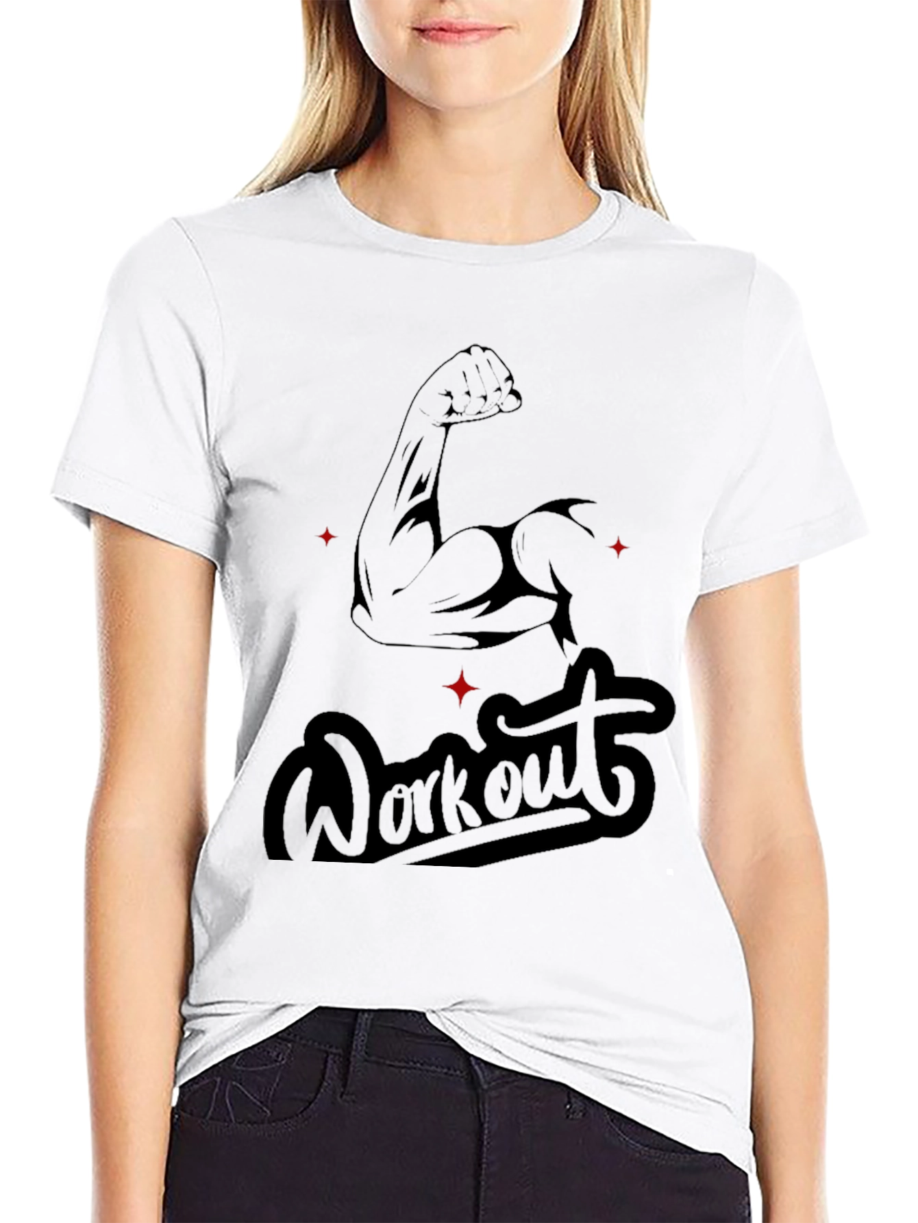 Workout Graphic Tee - Muscle Arm Design