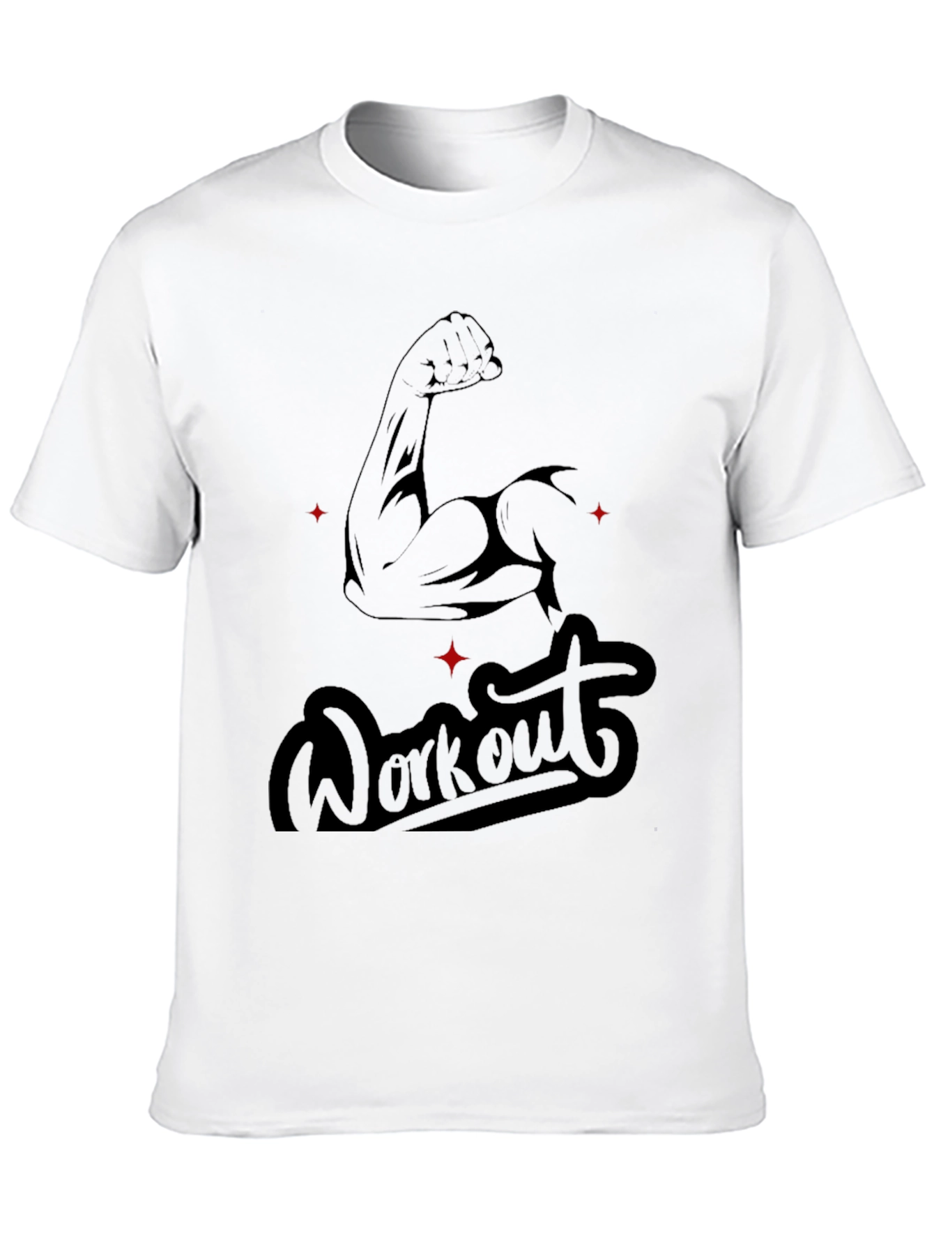 Workout Graphic Tee - Muscle Arm Design