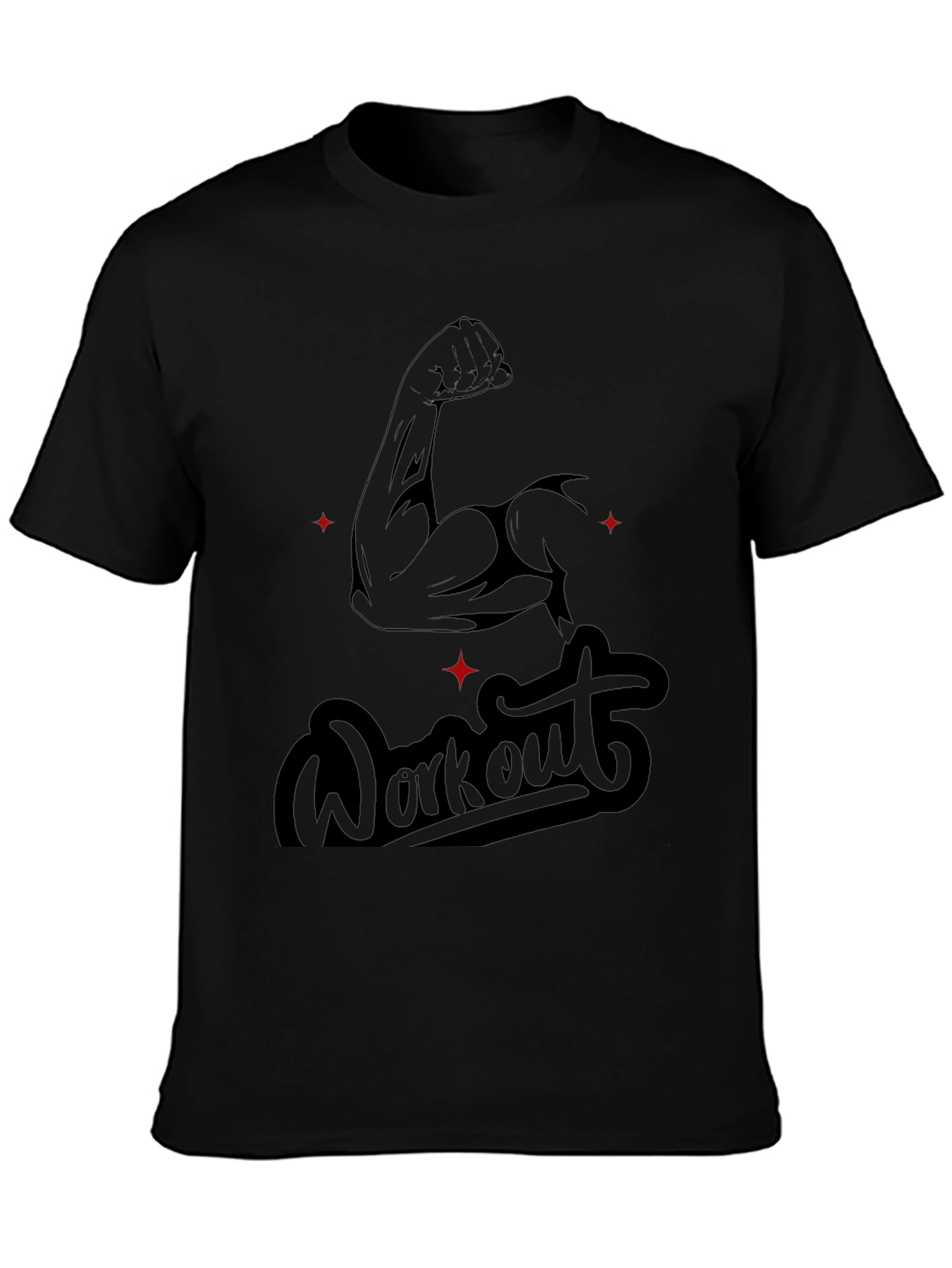 Workout Graphic Tee - Muscle Arm Design