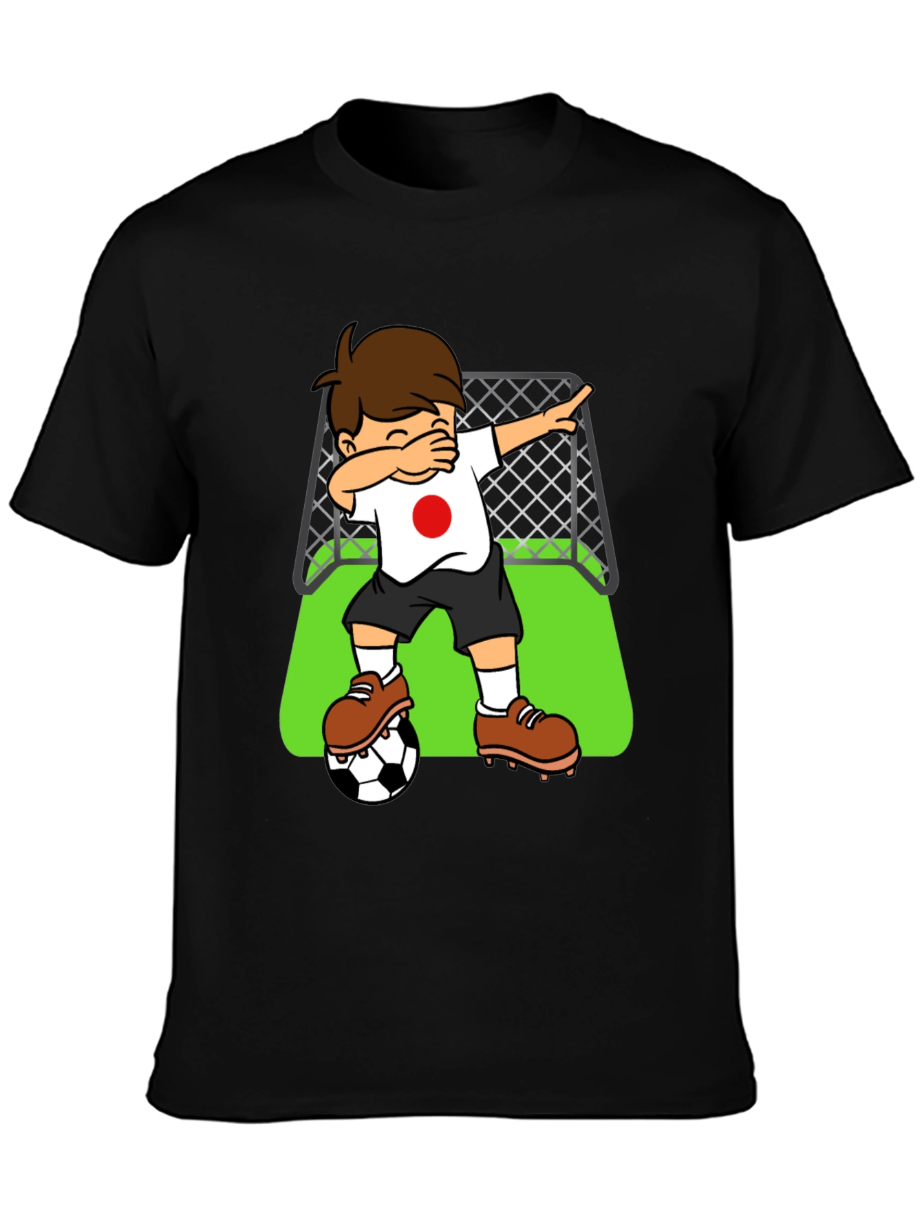 Dabbing Soccer Player Japan Flag Graphic Tee