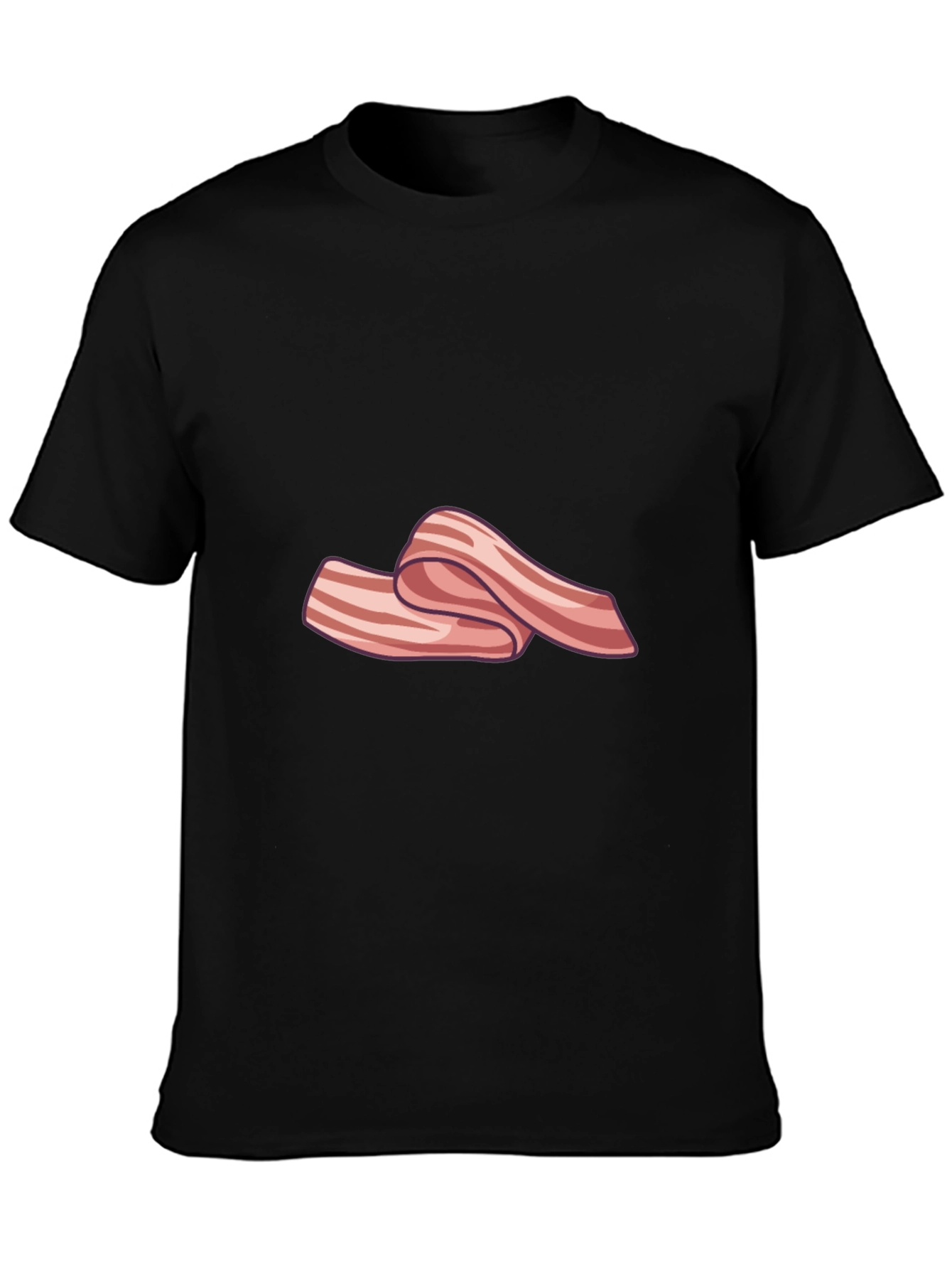 Bacon Strip Graphic T-Shirt - Black
