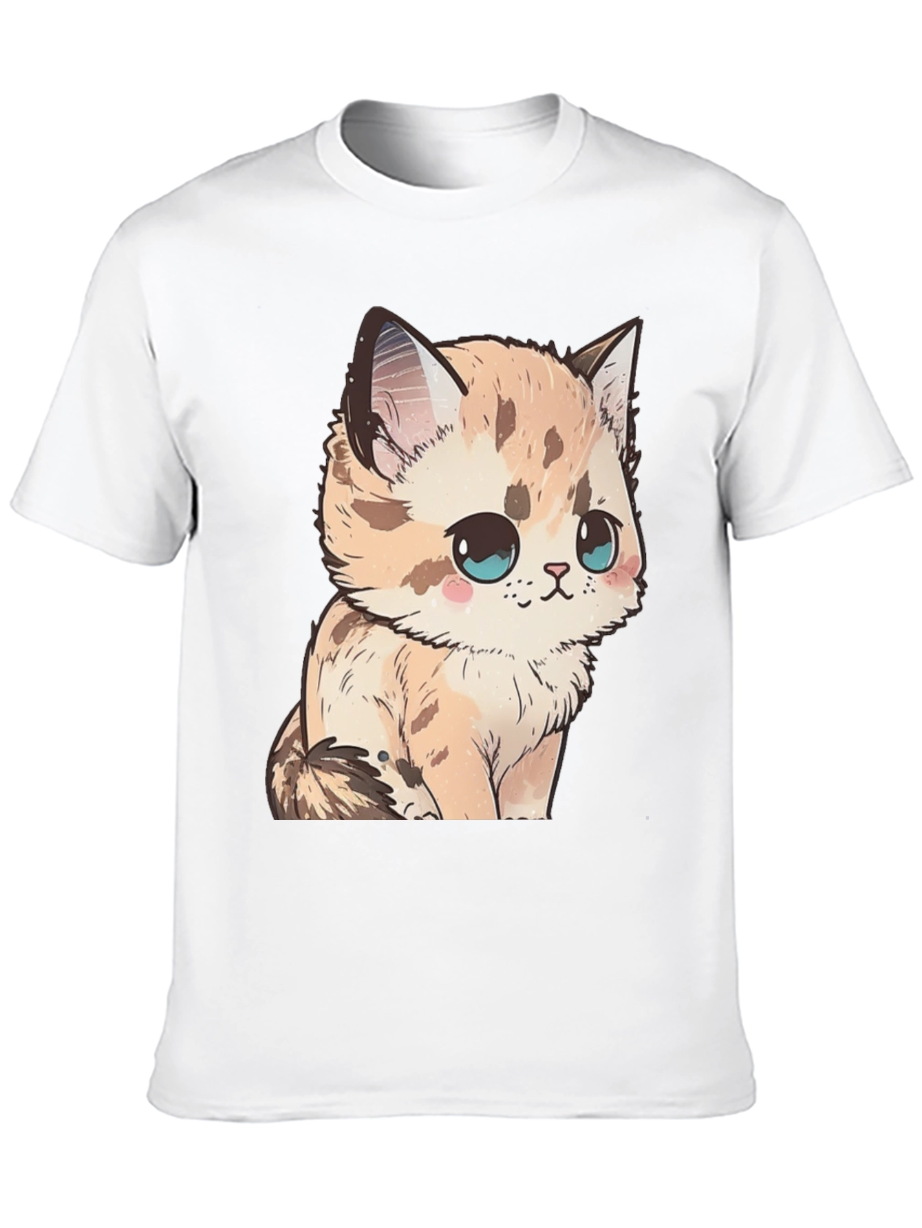 Cute Kitten Graphic Tee - Soft Black Cotton Shirt