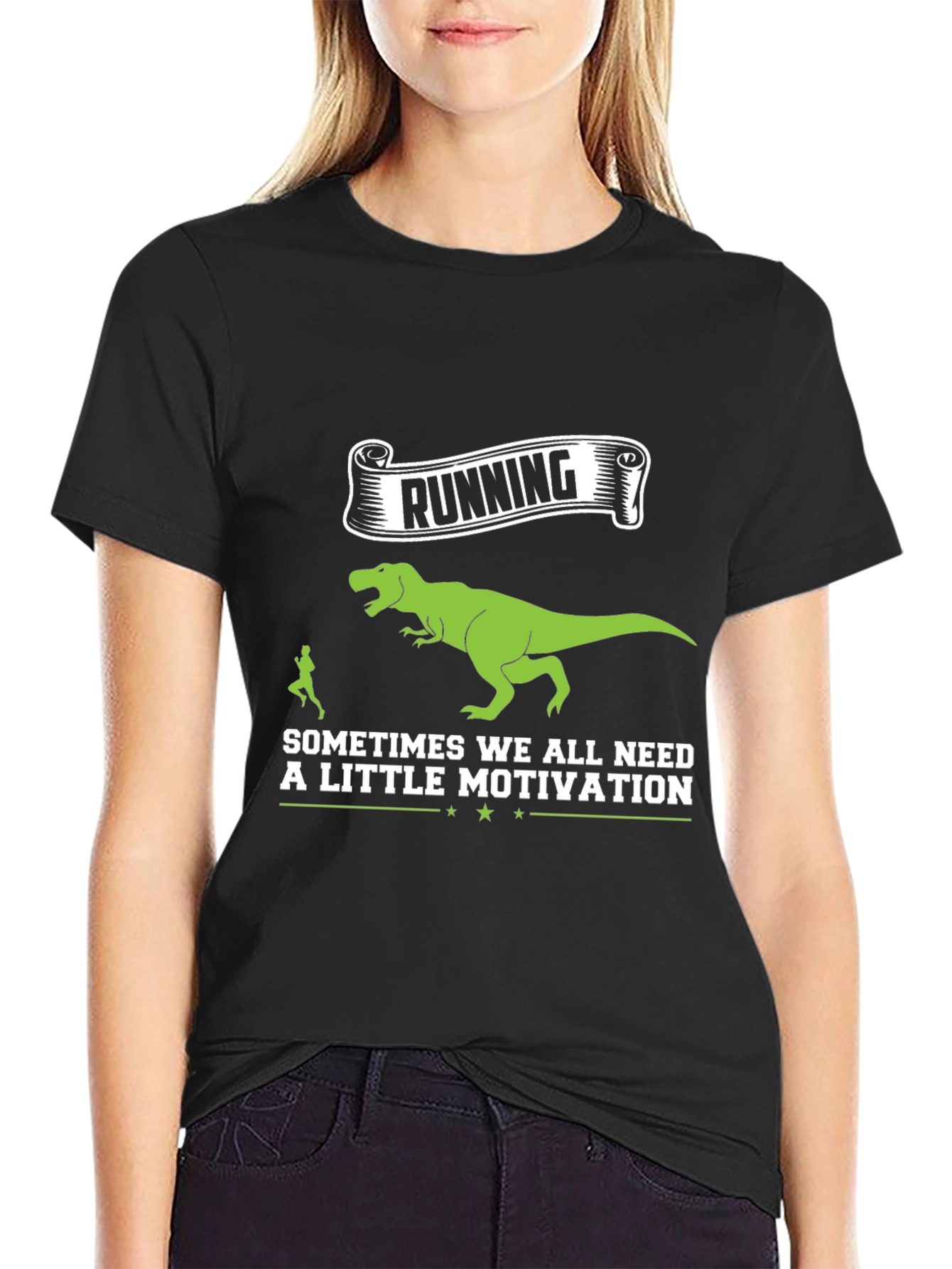 Motivational Running T-Shirt - Dinosaur Chaser