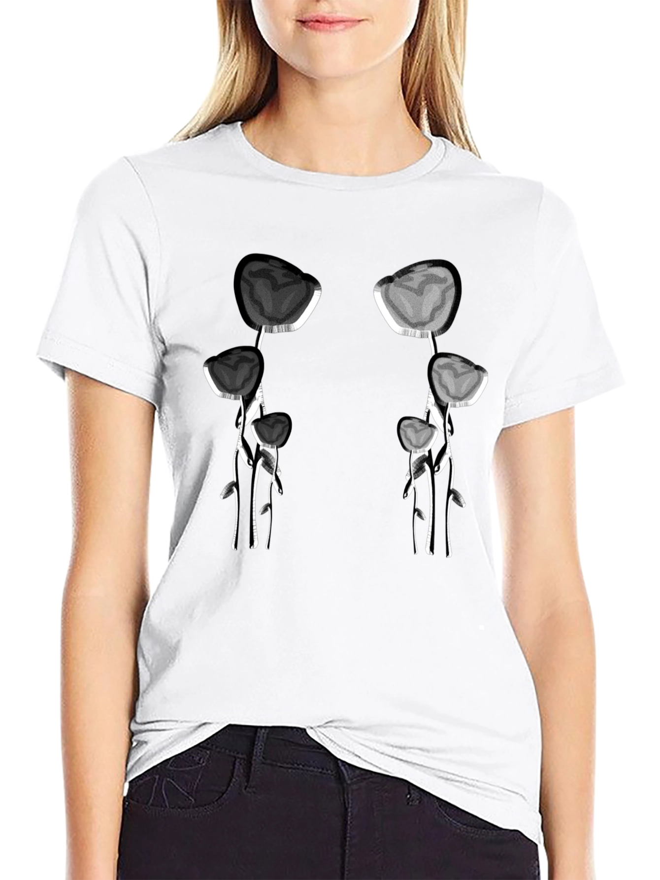 Unique Floral Skull T-Shirt
