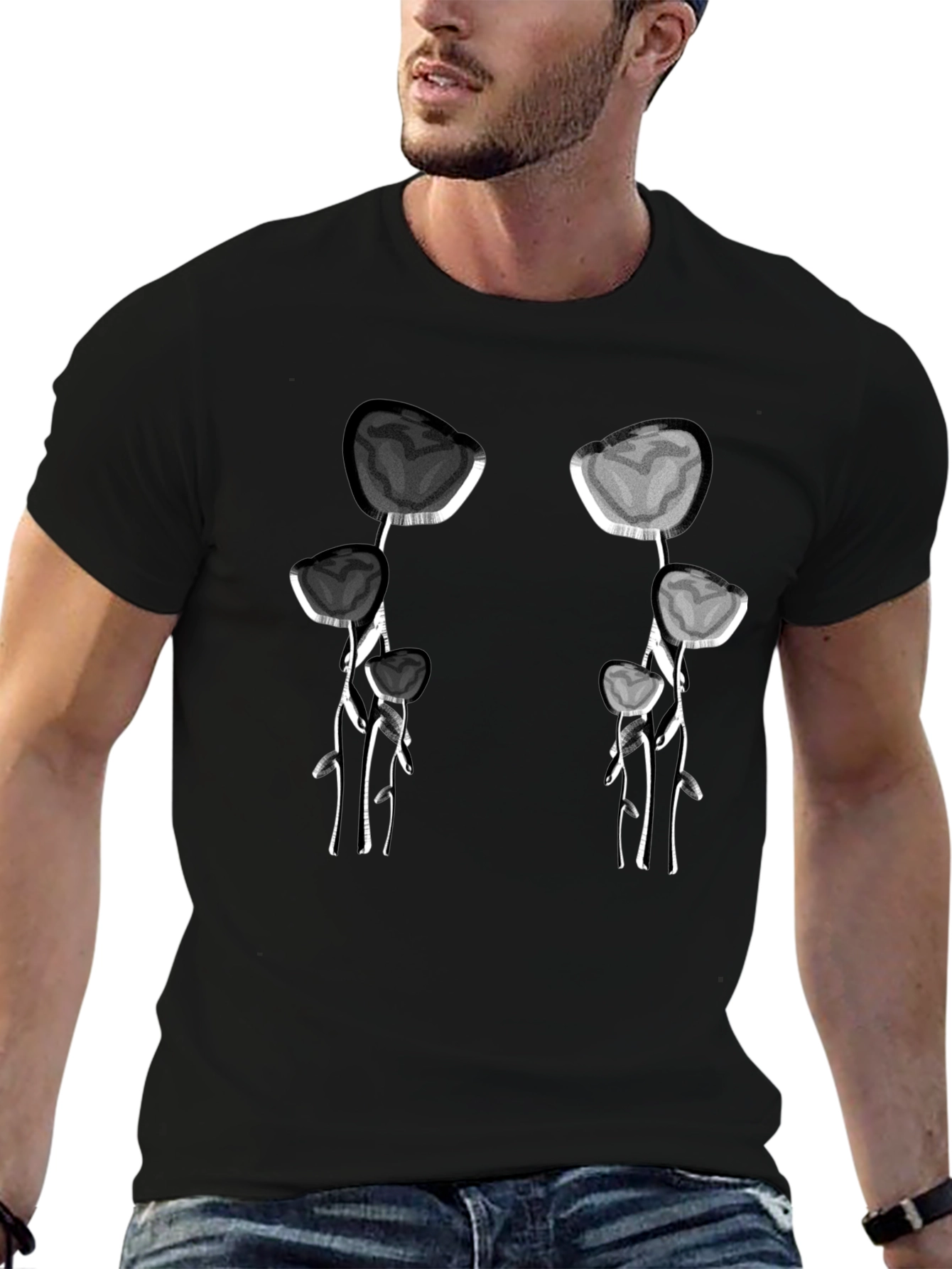 Unique Floral Skull T-Shirt