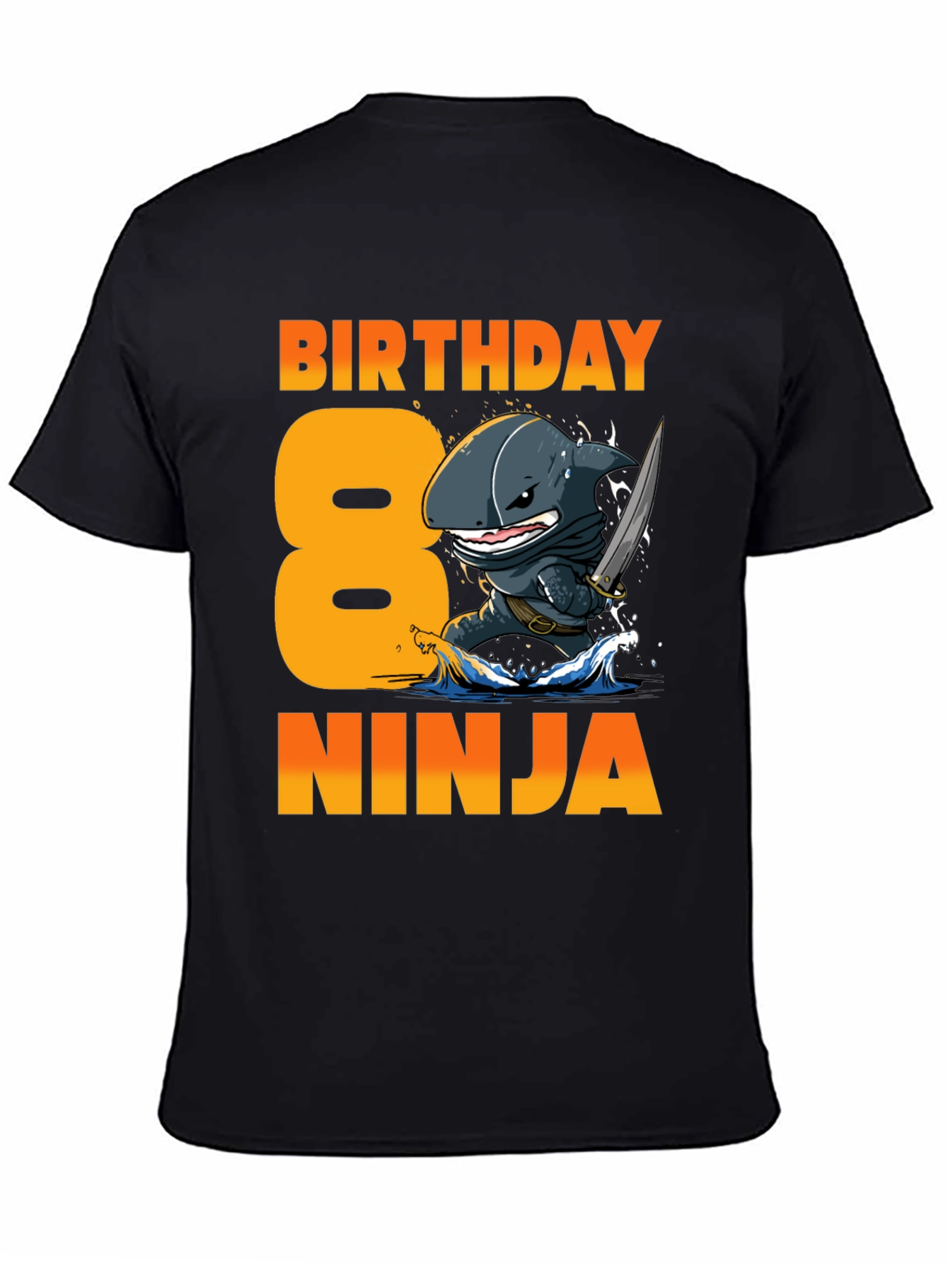 Birthday Shark Ninja T-Shirt -  8 Years Old