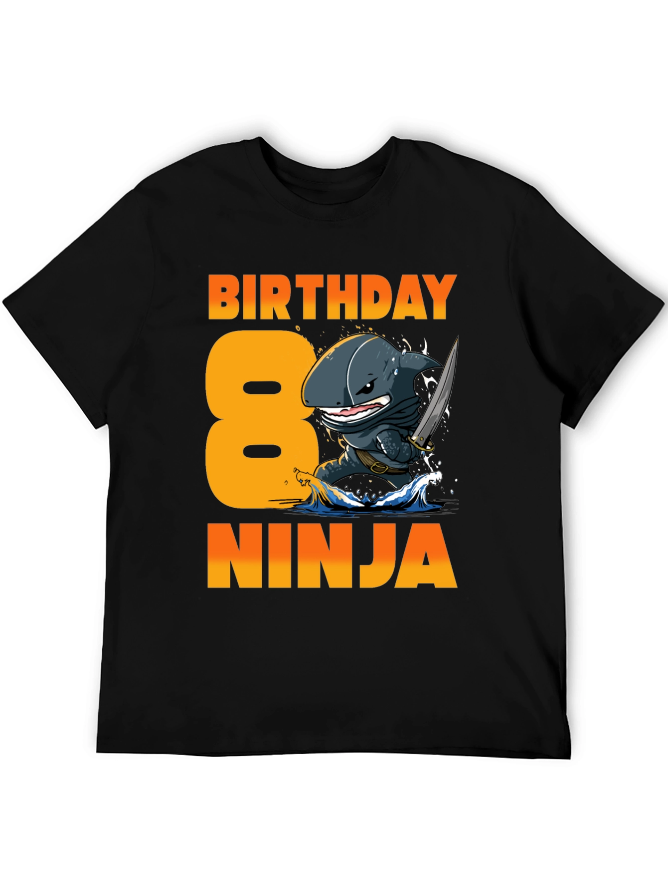 Birthday Shark Ninja T-Shirt -  8 Years Old