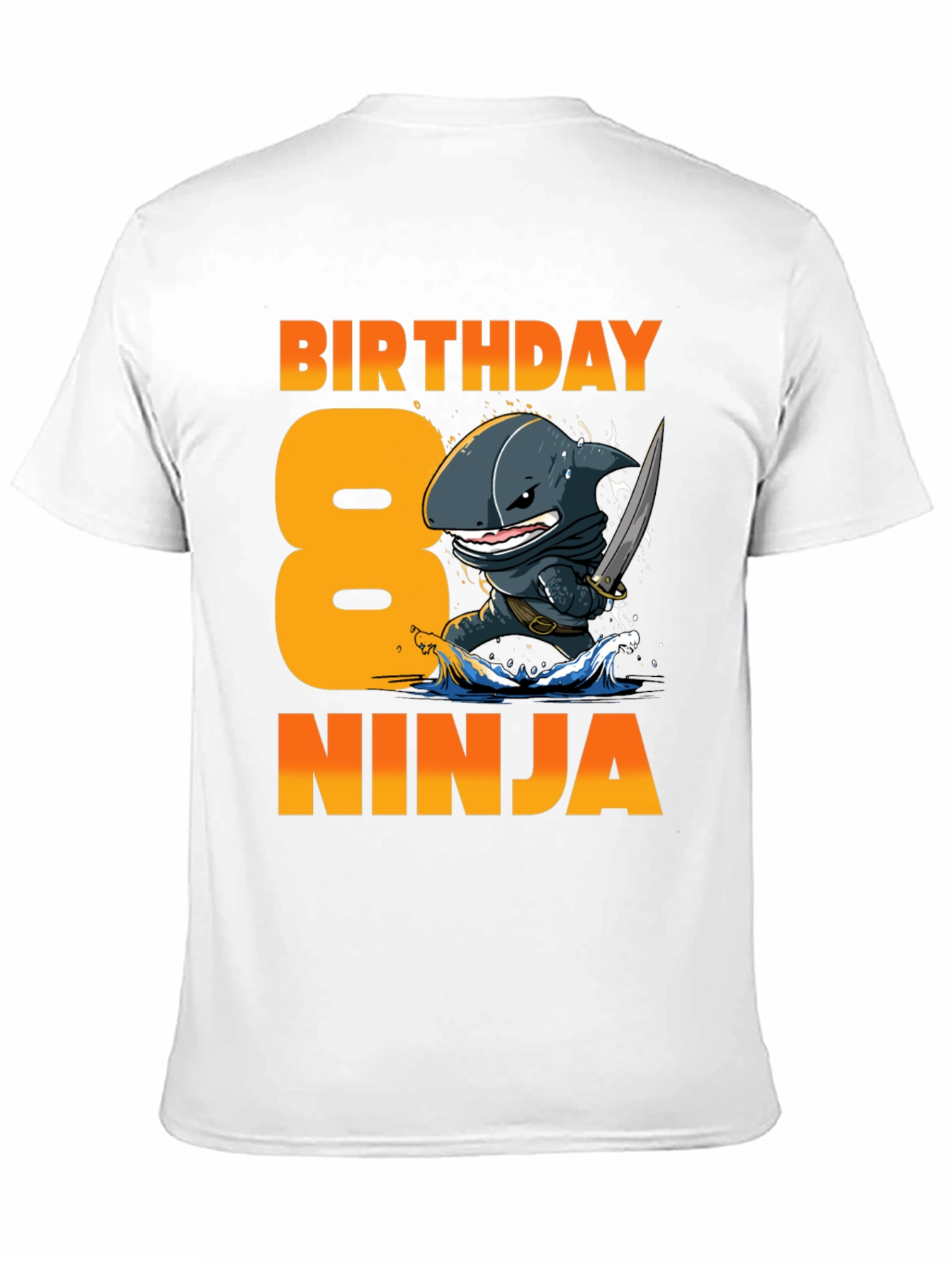 Birthday Shark Ninja T-Shirt -  8 Years Old