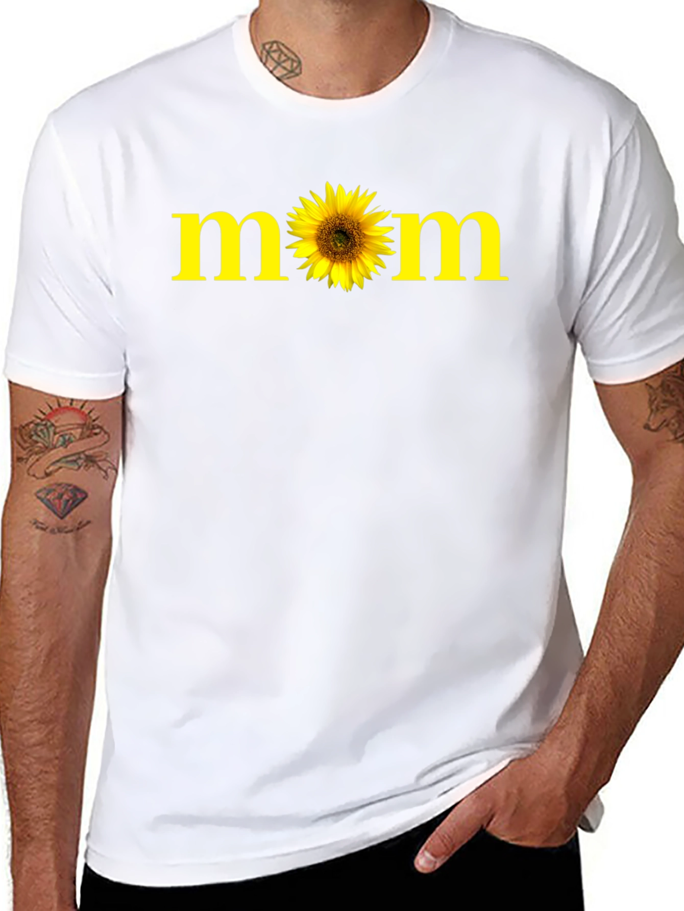 Sunflower Mom Graphic Tee - Black Casual T-Shirt