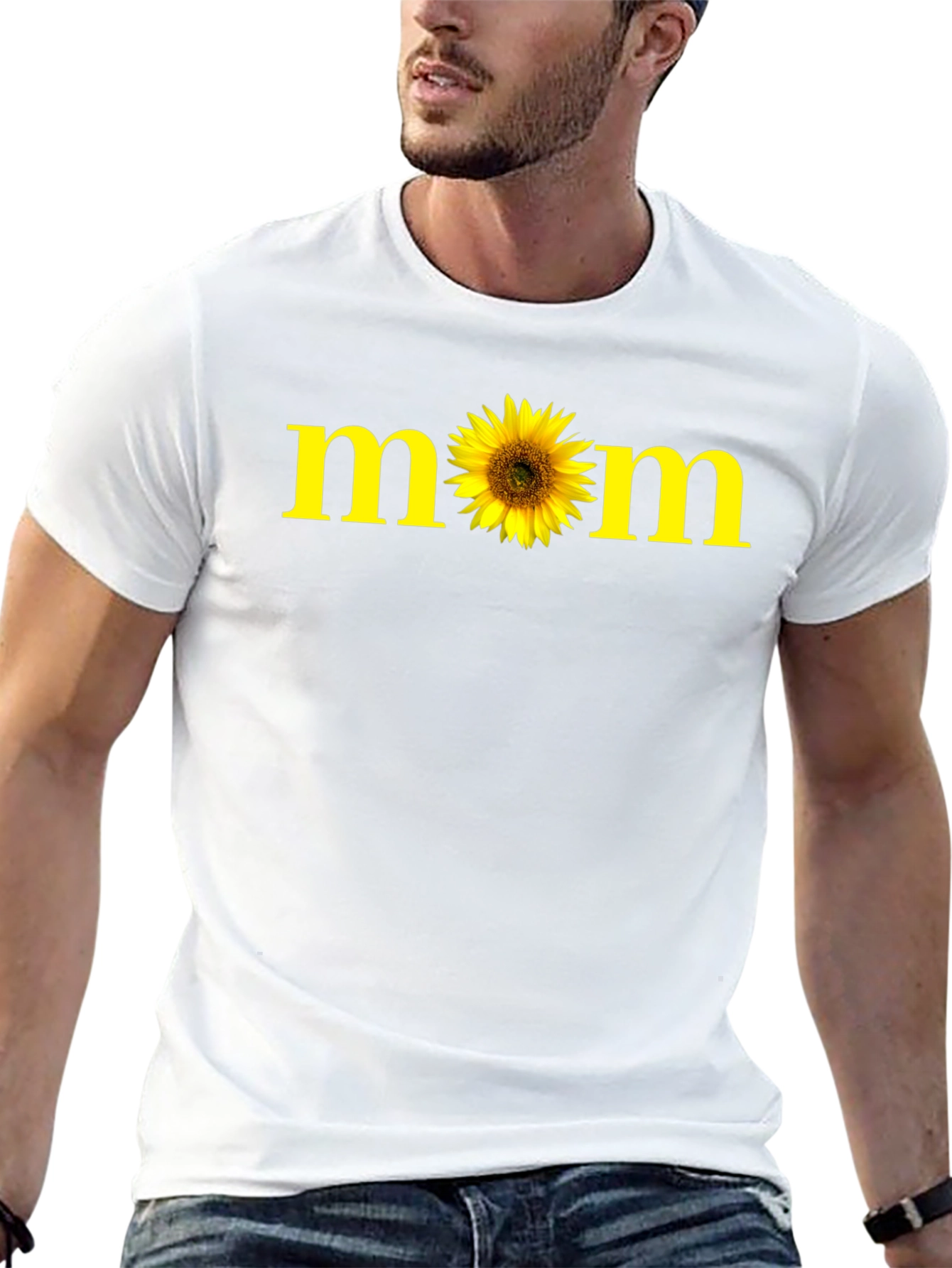 Sunflower Mom Graphic Tee - Black Casual T-Shirt