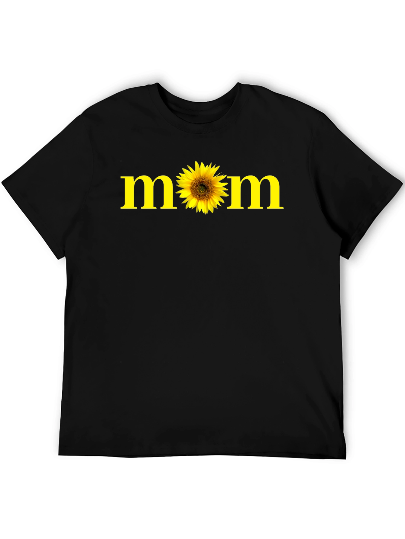 Sunflower Mom Graphic Tee - Black Casual T-Shirt