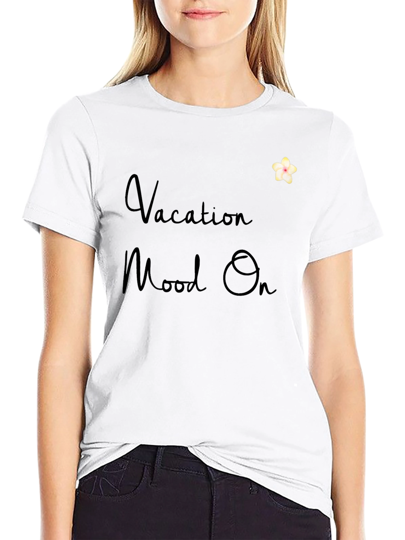 Vacation Mood On Black T-Shirt