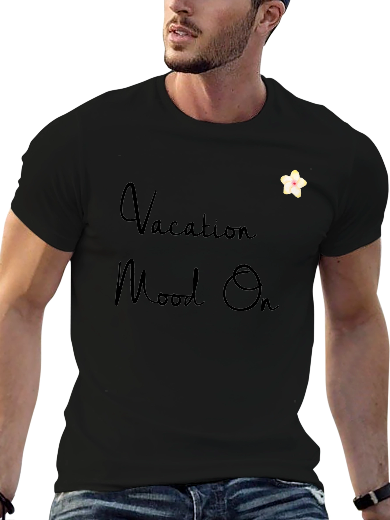 Vacation Mood On Black T-Shirt