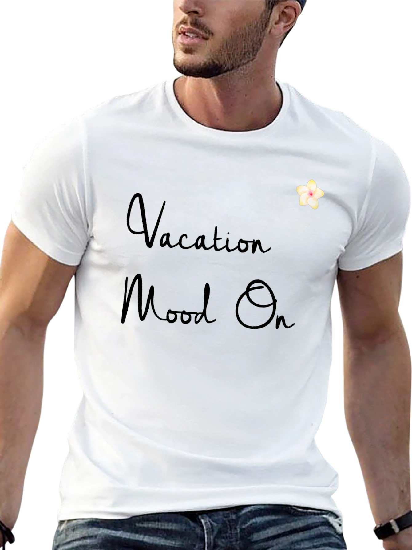 Vacation Mood On Black T-Shirt