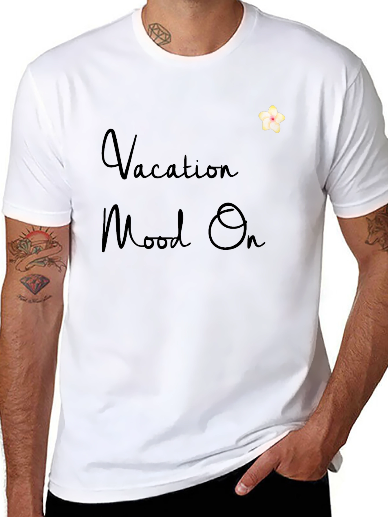 Vacation Mood On Black T-Shirt