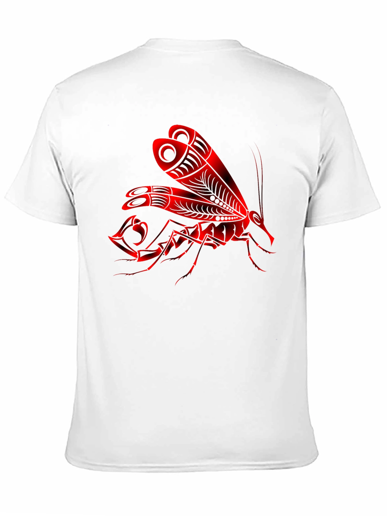 Red Insect Graphic Black T-Shirt