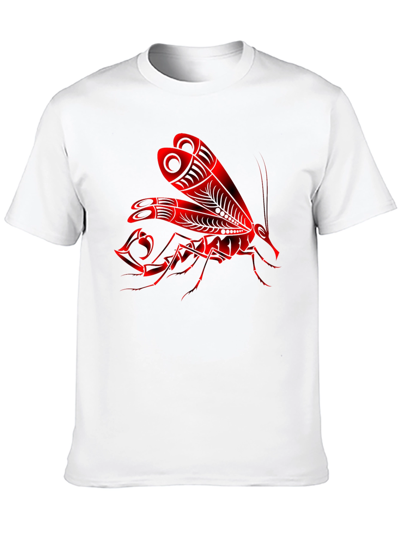 Red Insect Graphic Black T-Shirt