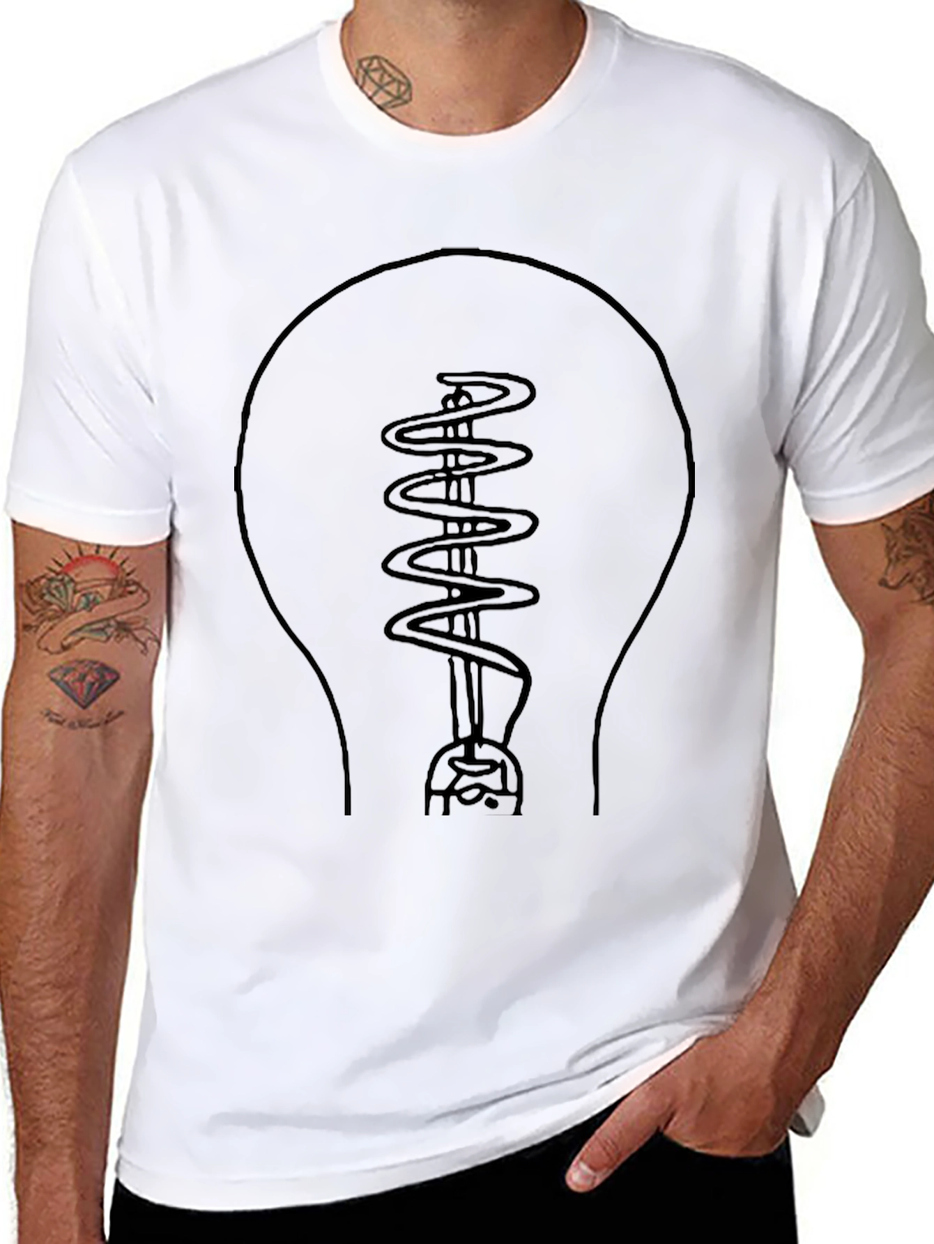 Black Light Bulb Graphic Tee - Stylish Unisex T-Shirt