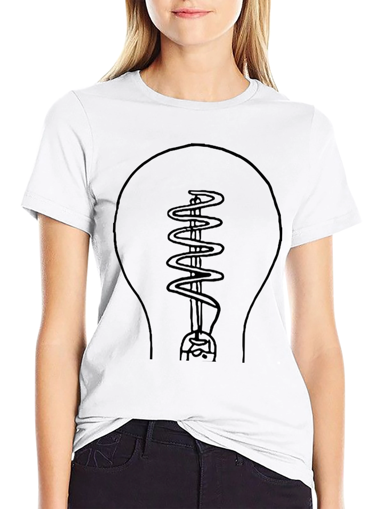 Black Light Bulb Graphic Tee - Stylish Unisex T-Shirt