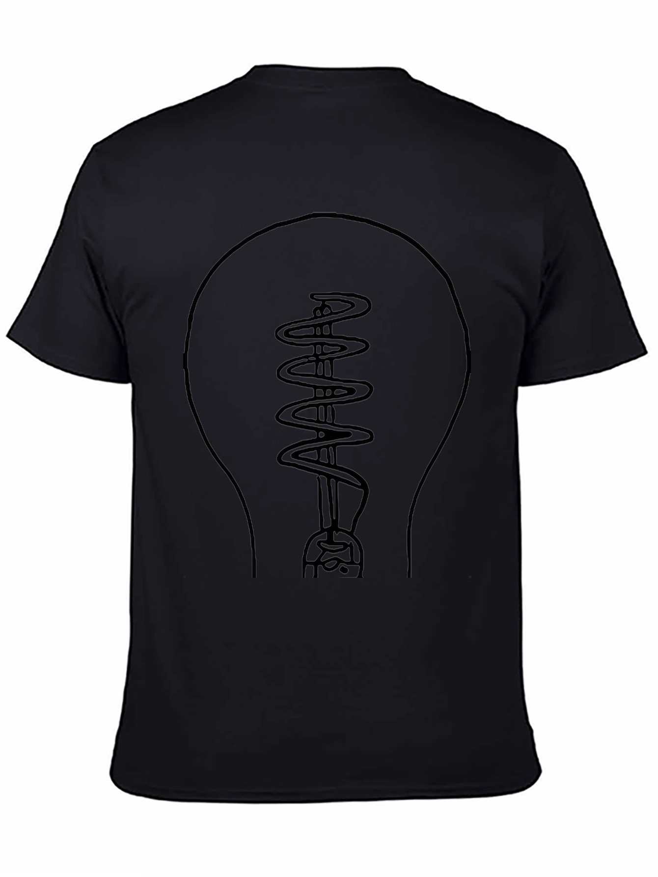 Black Light Bulb Graphic Tee - Stylish Unisex T-Shirt