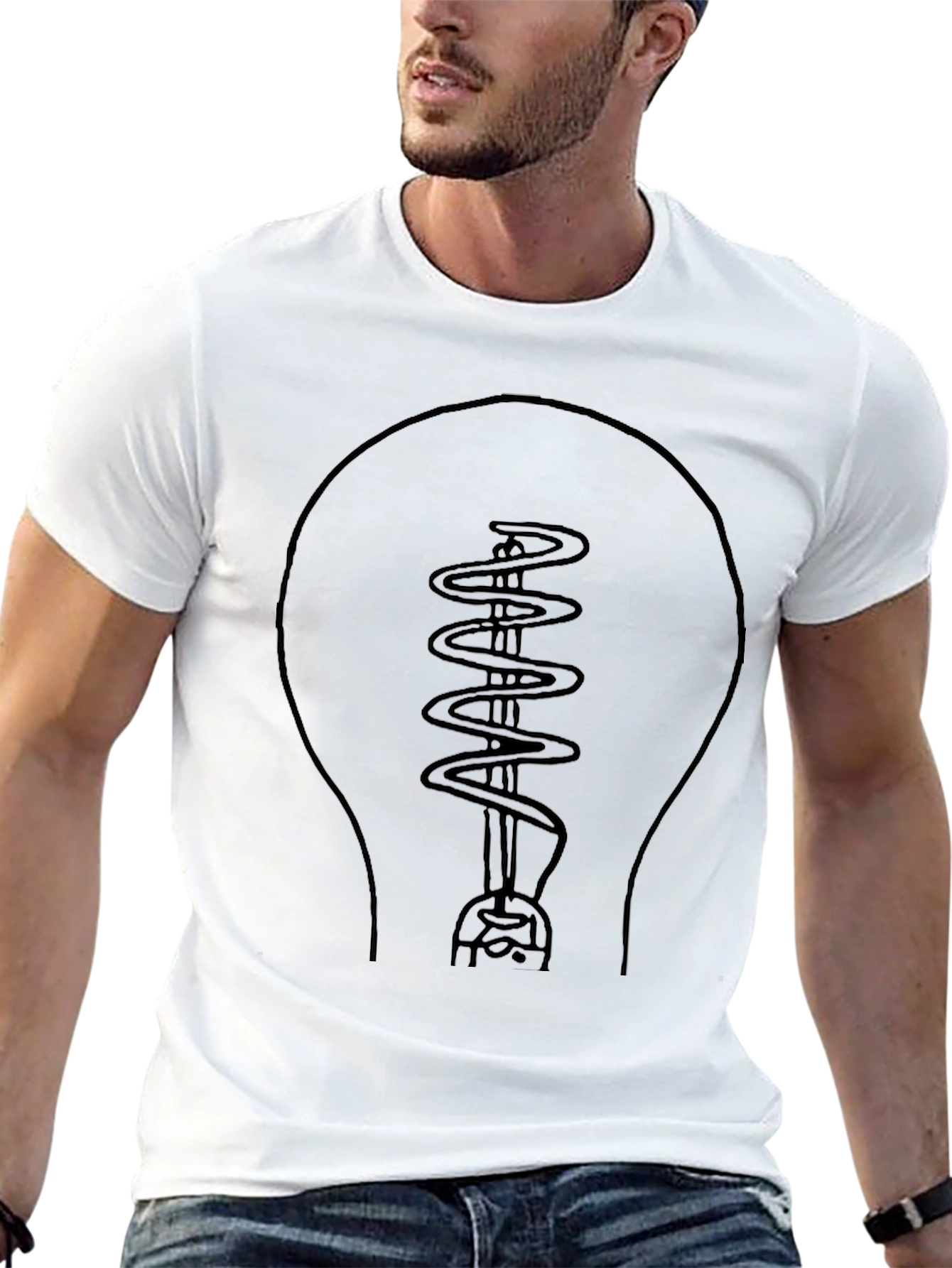 Black Light Bulb Graphic Tee - Stylish Unisex T-Shirt