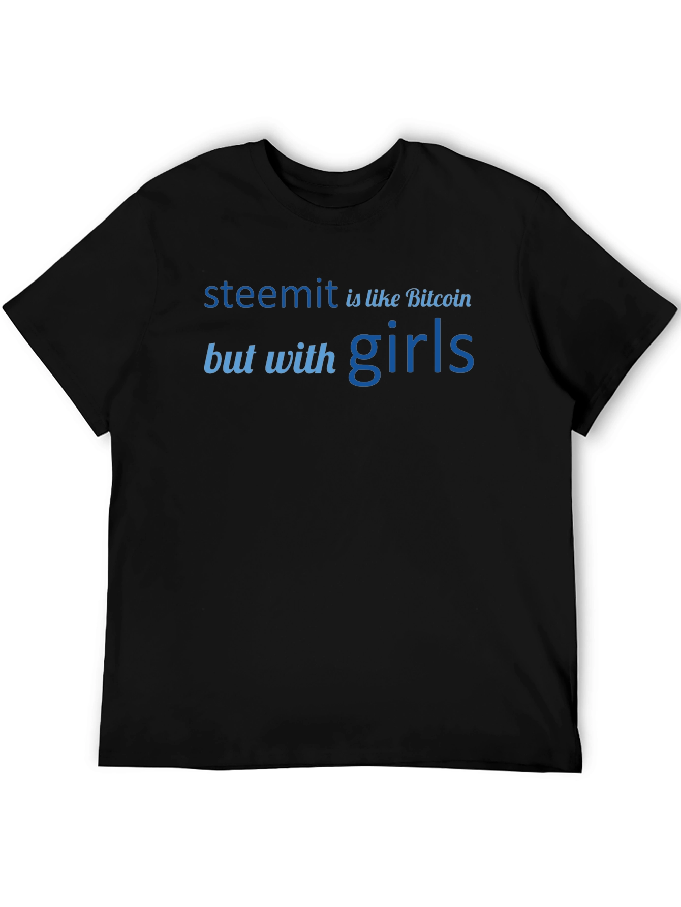 Steemit Bitcoin But With Girls Black Graphic Tee