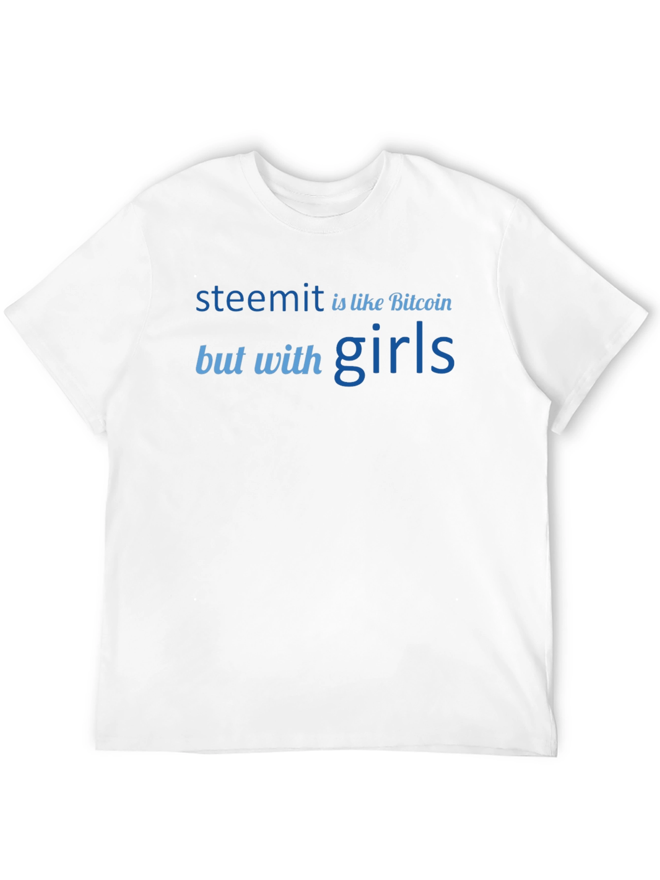 Steemit Bitcoin But With Girls Black Graphic Tee