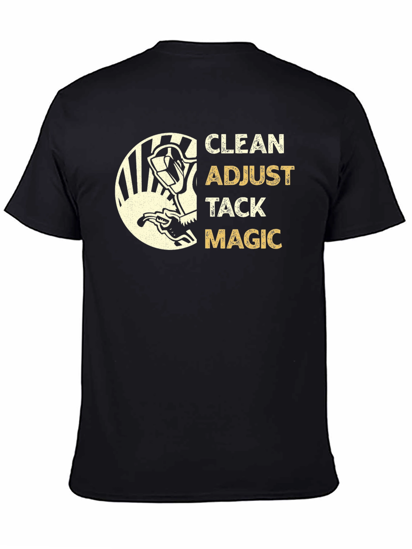 Welding Clean Adjust Tack Magic Black T-Shirt