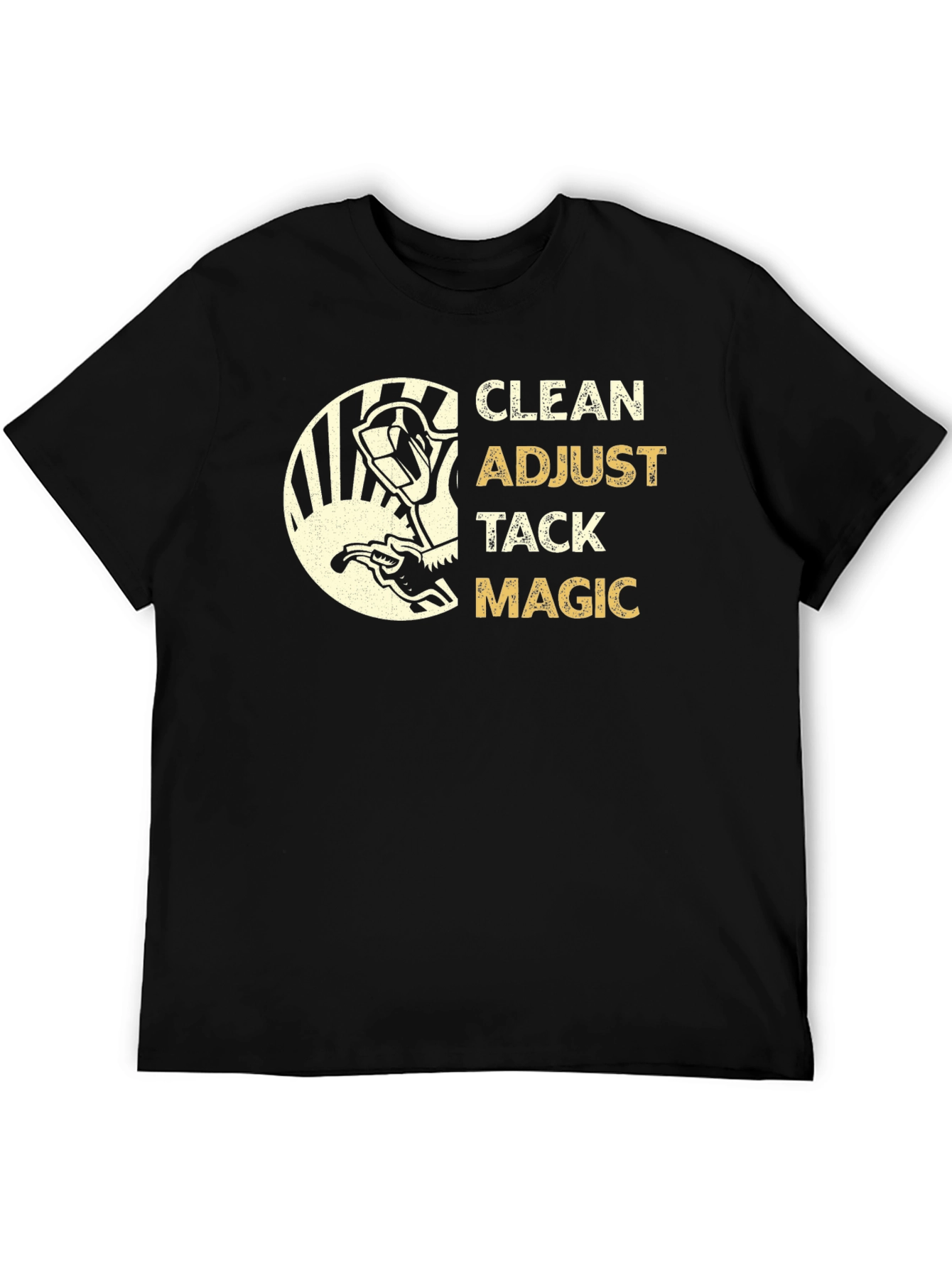 Welding Clean Adjust Tack Magic Black T-Shirt