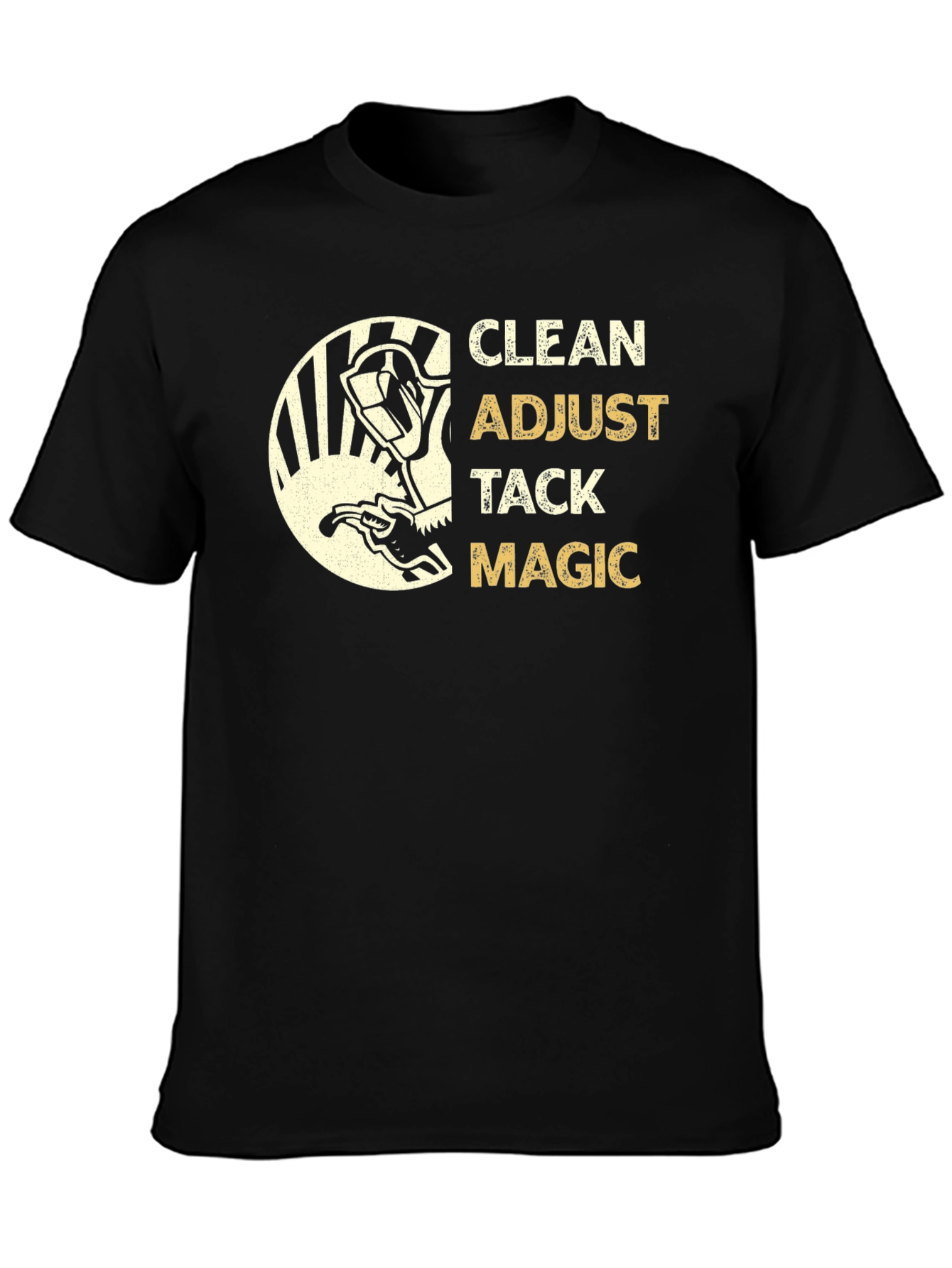 Welding Clean Adjust Tack Magic Black T-Shirt