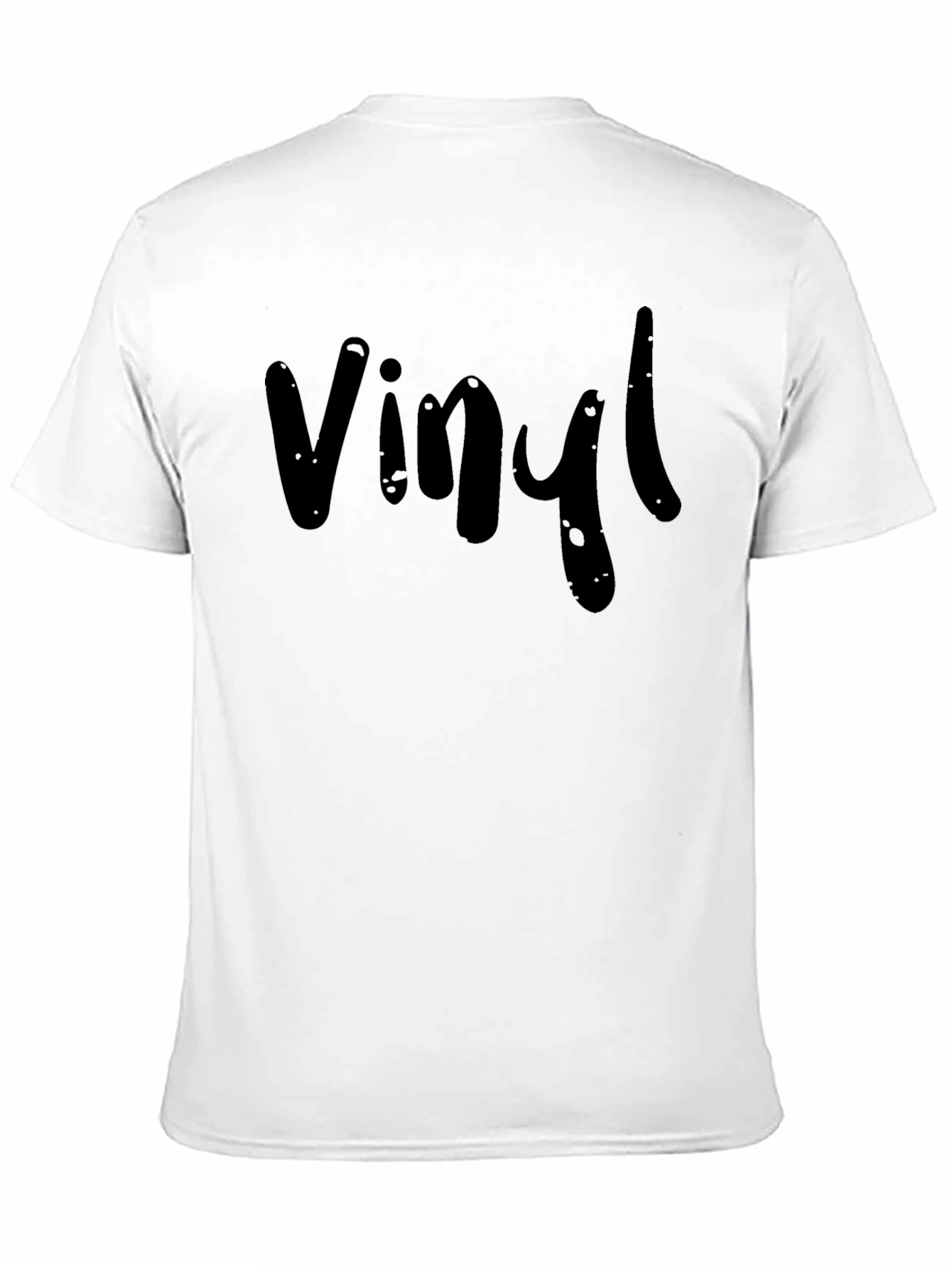 Vinyl Graphic Tee - Classic Black Cotton T-Shirt